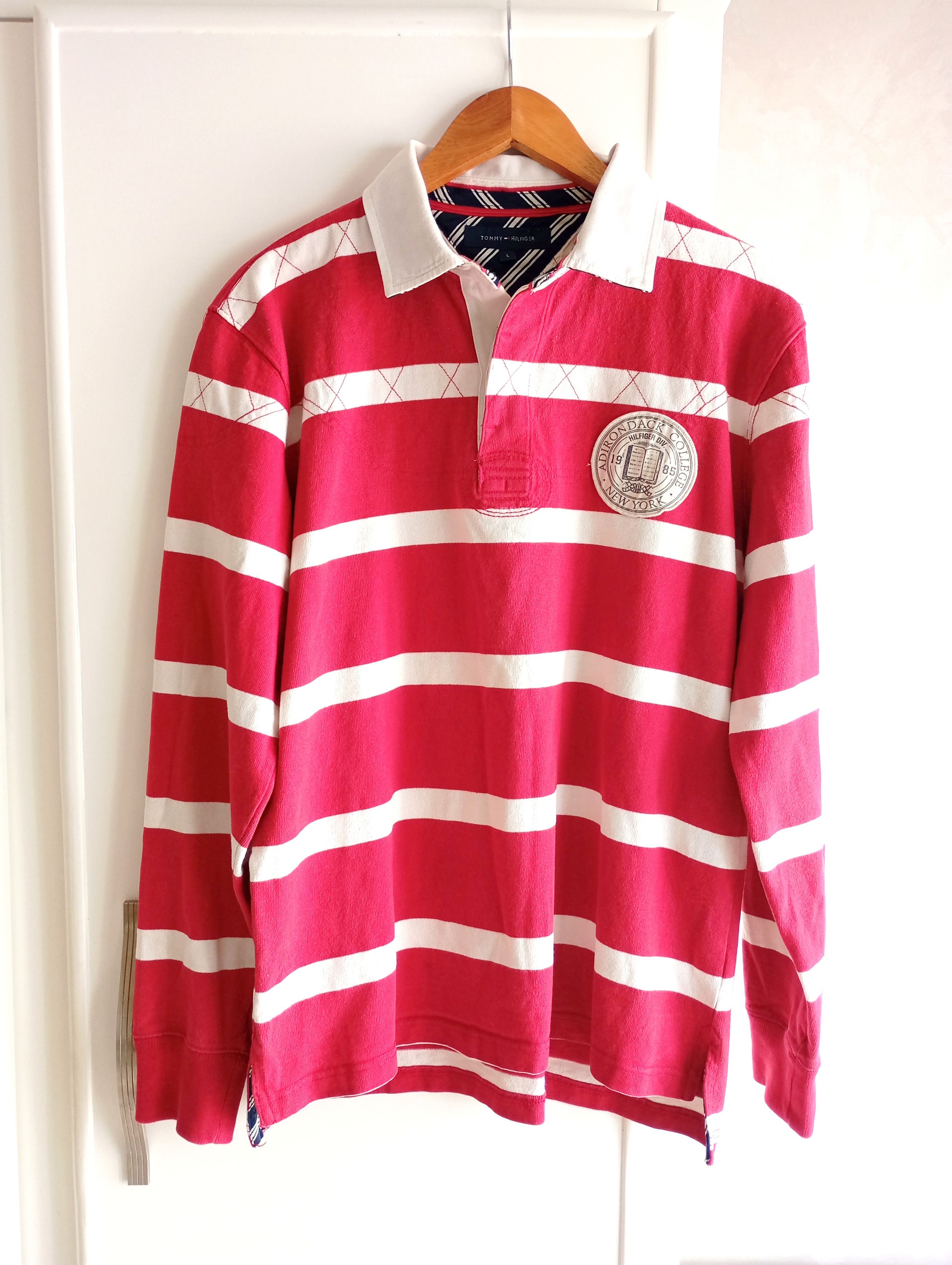 Tommy Hilfiger × Vintage Vintage Tommy Hilfiger New York College Rugby Polo Tshirt L Size US L / EU 52-54 / 3 - 1 Thumbnail