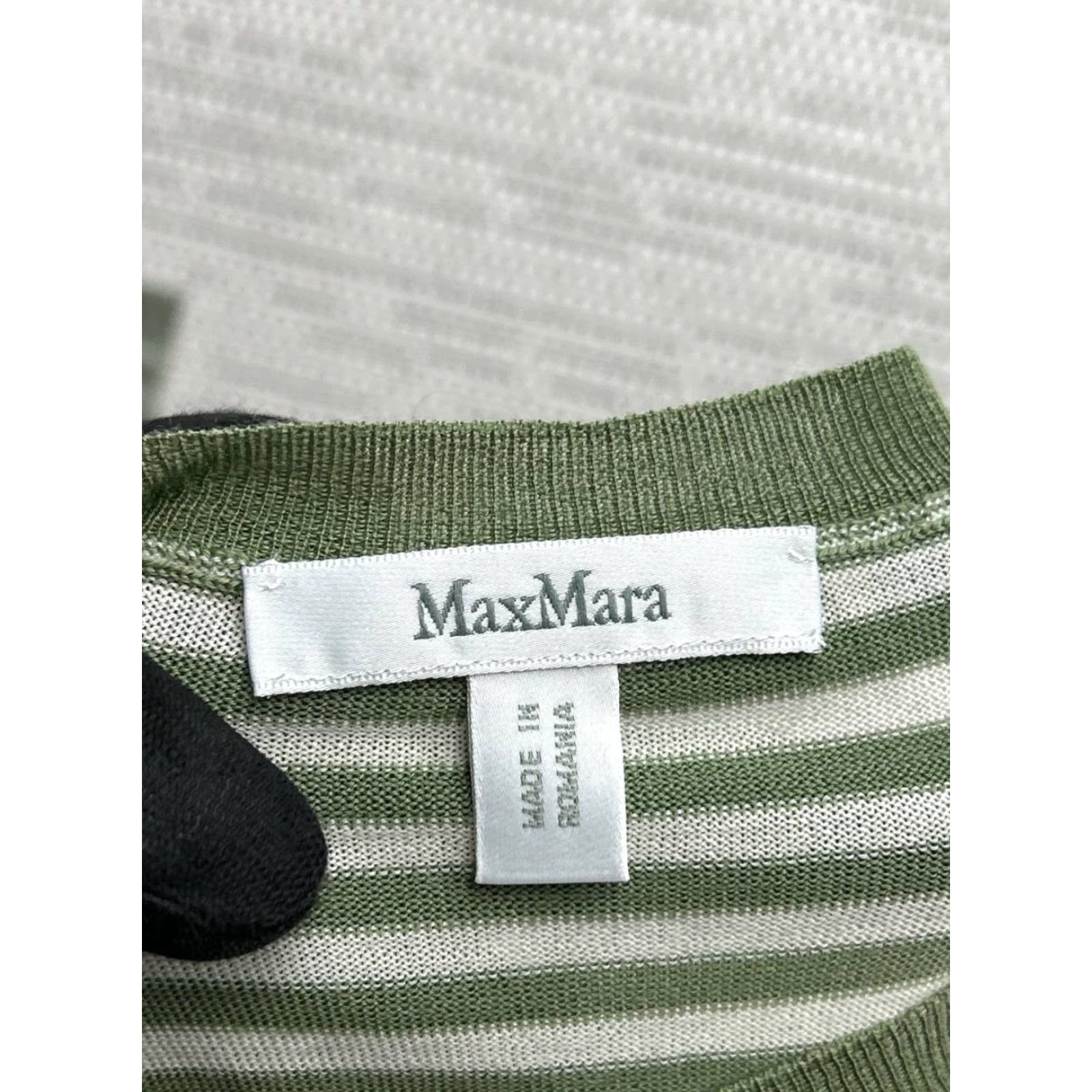 Max Mara Max Mara Shirt Womens S Green Wool Knit Pullover Striped Crew Neck Casual Knit Pullover 90s? Size S / US 4 / IT 40 - 3 Thumbnail