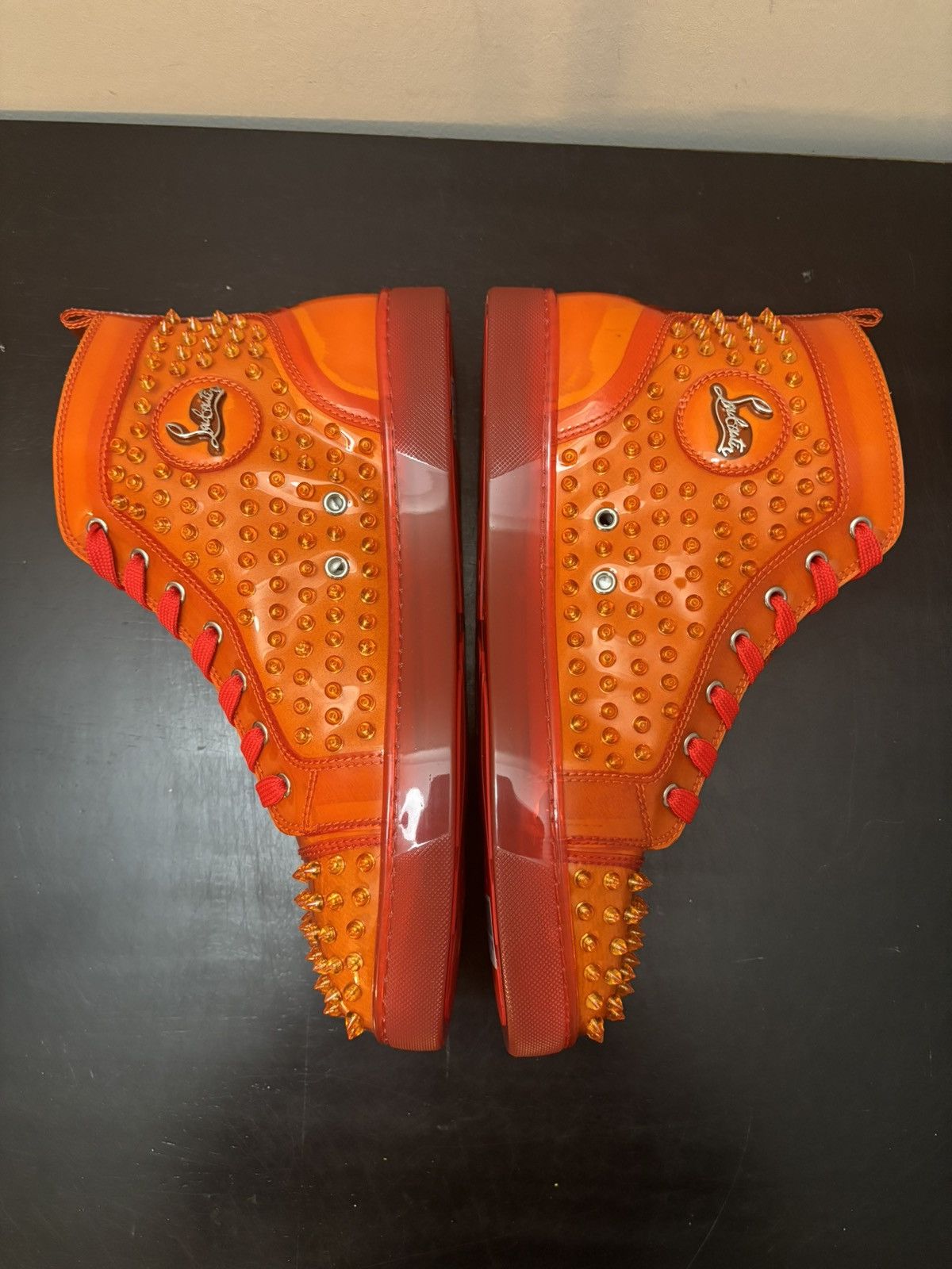 Christian Louboutin Christian Louboutin Red Bottom Louix Ray Spikes PVC Orange Size US 12 / EU 45 - 3 Thumbnail