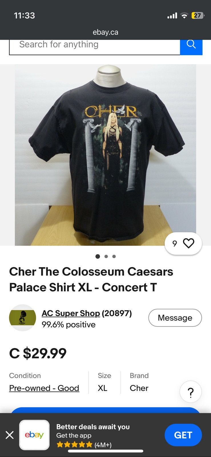 Band Tees Vintage x band tee x 2002 x Cher x xlarge x usa Size US XL / EU 56 / 4 - 4 Thumbnail