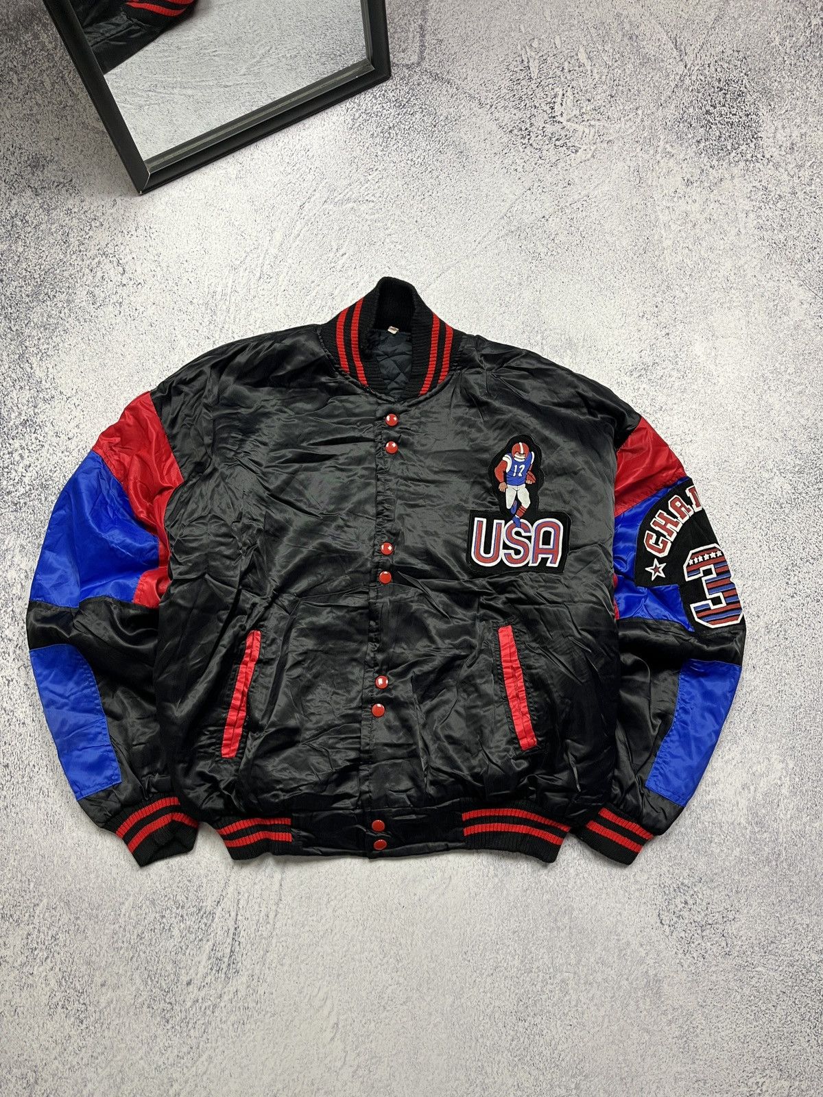 Vintage Vintage Retro Varsity Bomber Jacket USA Los Angeles Cup Rare Size US XL / EU 56 / 4 - 1 Thumbnail