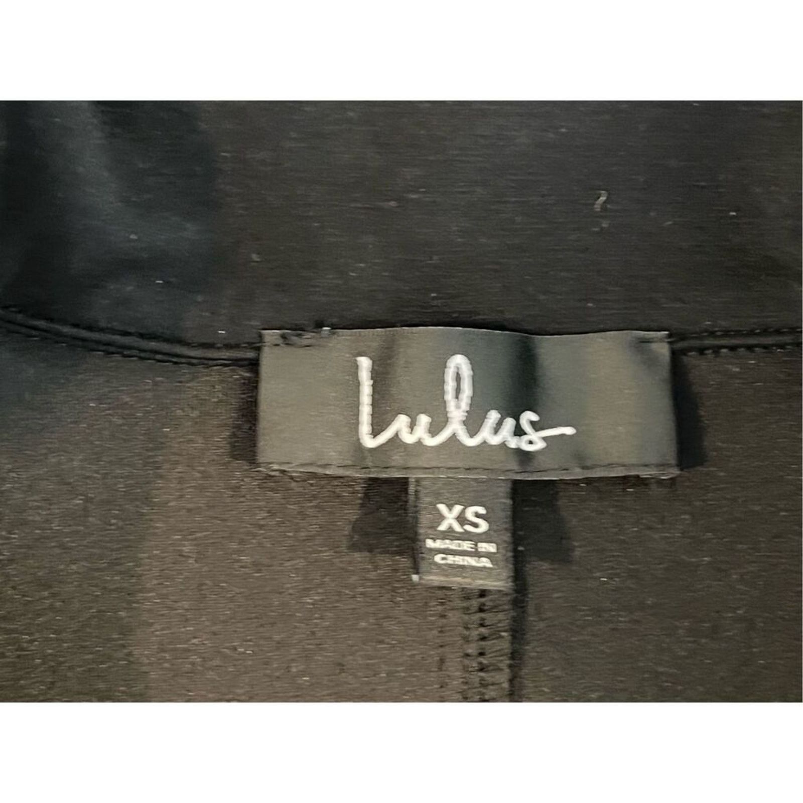 Other Lulus Motorcycle Black Rayon Jacket Retro Exposed Zippers XS Size XS / US 0-2 / IT 36-38 - 4 Thumbnail