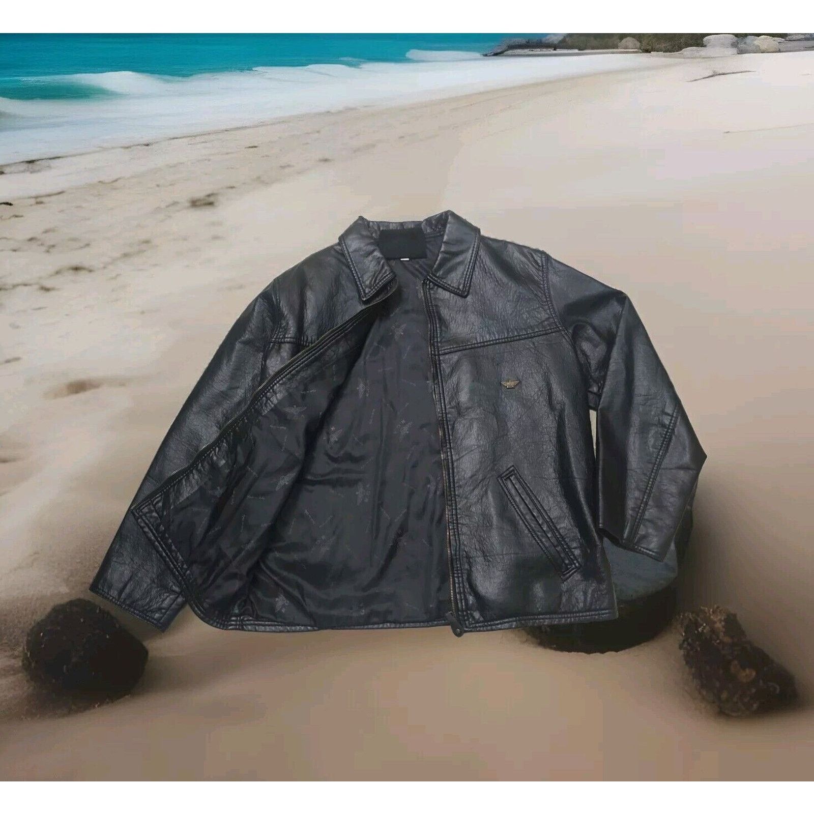 Vintage Reportage RGA Italian Leather Moto Rider Jacket Bomber Size US M / EU 48-50 / 2 - 6 Thumbnail