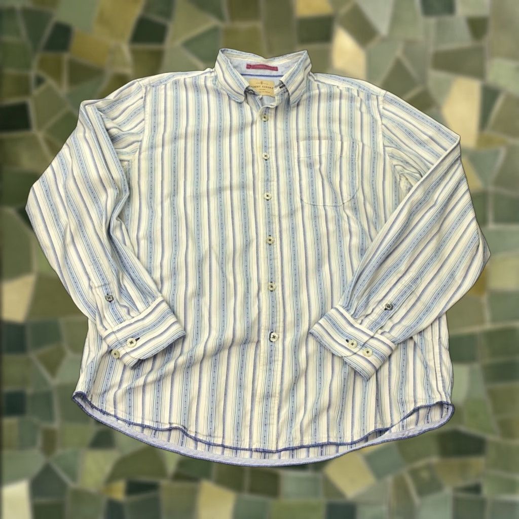 Tommy Bahama Tommy Bahama Linen Shirt Mens L Striped Button-Up Long Sleeve Casual, Travel, Beach Mens Shirt Size US L / EU 52-54 / 3 - 1 Thumbnail
