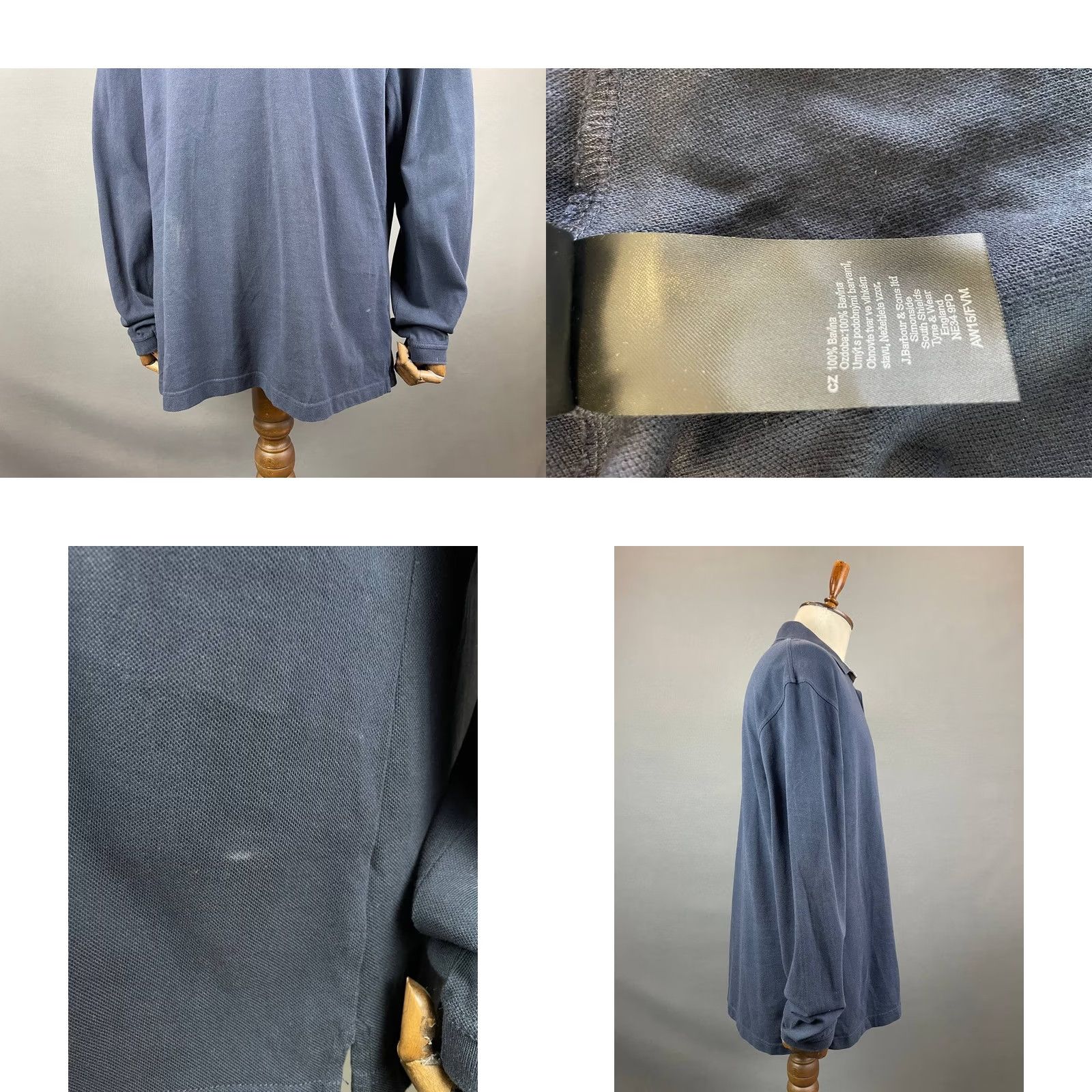 Barbour Barbour Sweatshirt Barbour 2XL Blue Cotton Long Sleeve Collared Pullover Mens Sweatshirt Winter Classic Outdoor Size US XXL / EU 58 / 5 - 9 Thumbnail