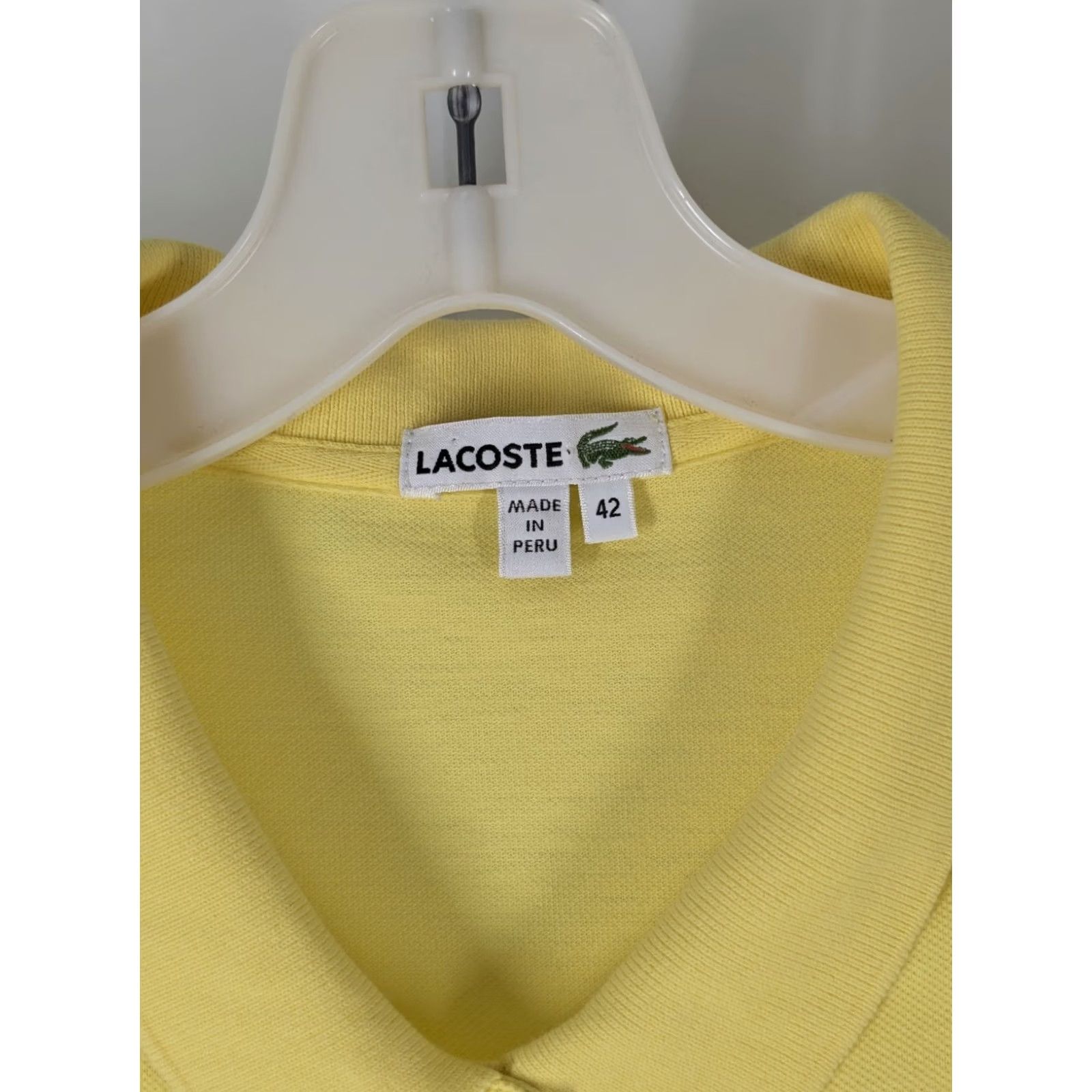Lacoste VINTAGE Lacoste Shirt Dress Womens Yellow 42 Regular Short Sleeve Collared Snap Pit to Pit 17" Length 29" 90s Y2K Christophe Lemaire Golf Tennis Dress Size M / US 6-8 / IT 42-44 - 4 Thumbnail