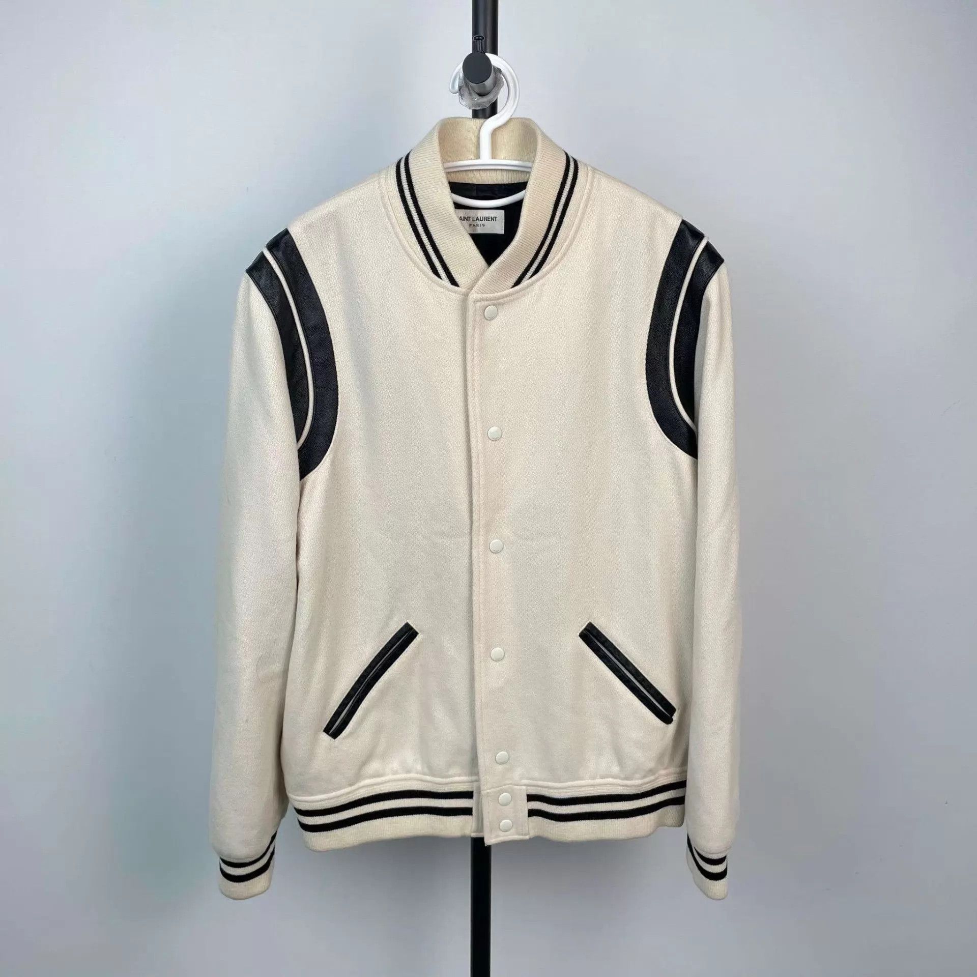 Yves Saint Laurent YSL Cotton White Baseball Jacket 54 Size US L / EU 52-54 / 3 - 1 Thumbnail