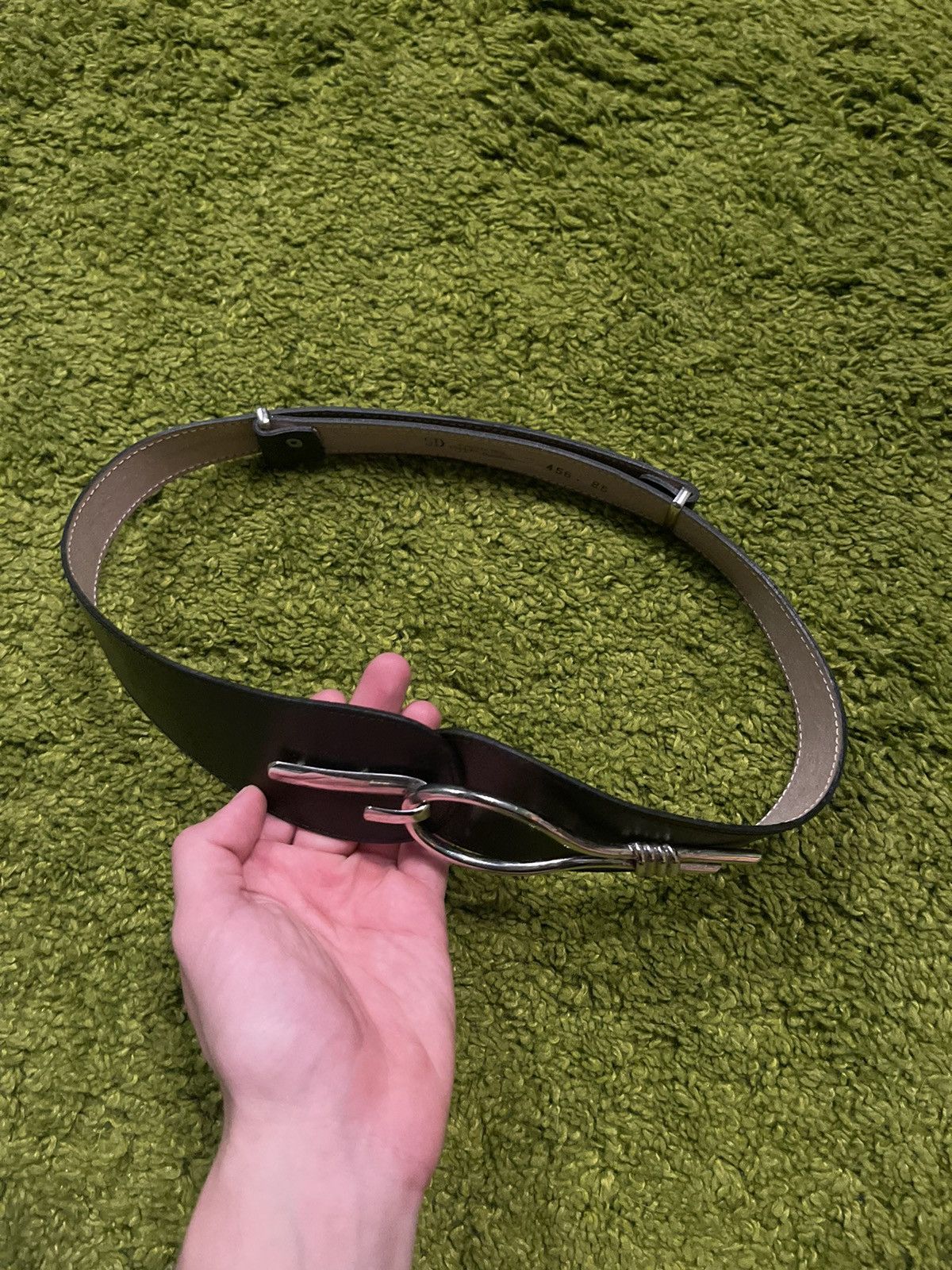 Designer × Genuine Leather Avant garde gothic noose buckle real leather waist belt Size ONE SIZE - 3 Thumbnail