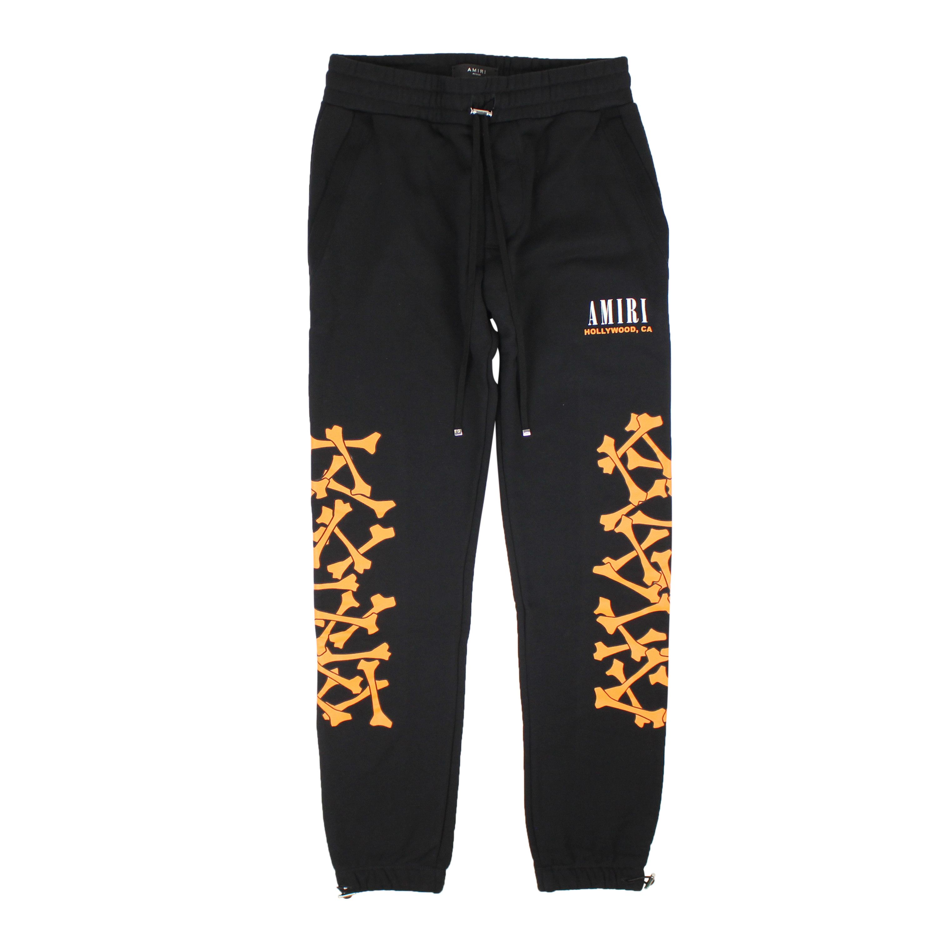 image of Amiri Bones Sweatpant Black&orange Jogger Sweatpants Size Xxl, Men's