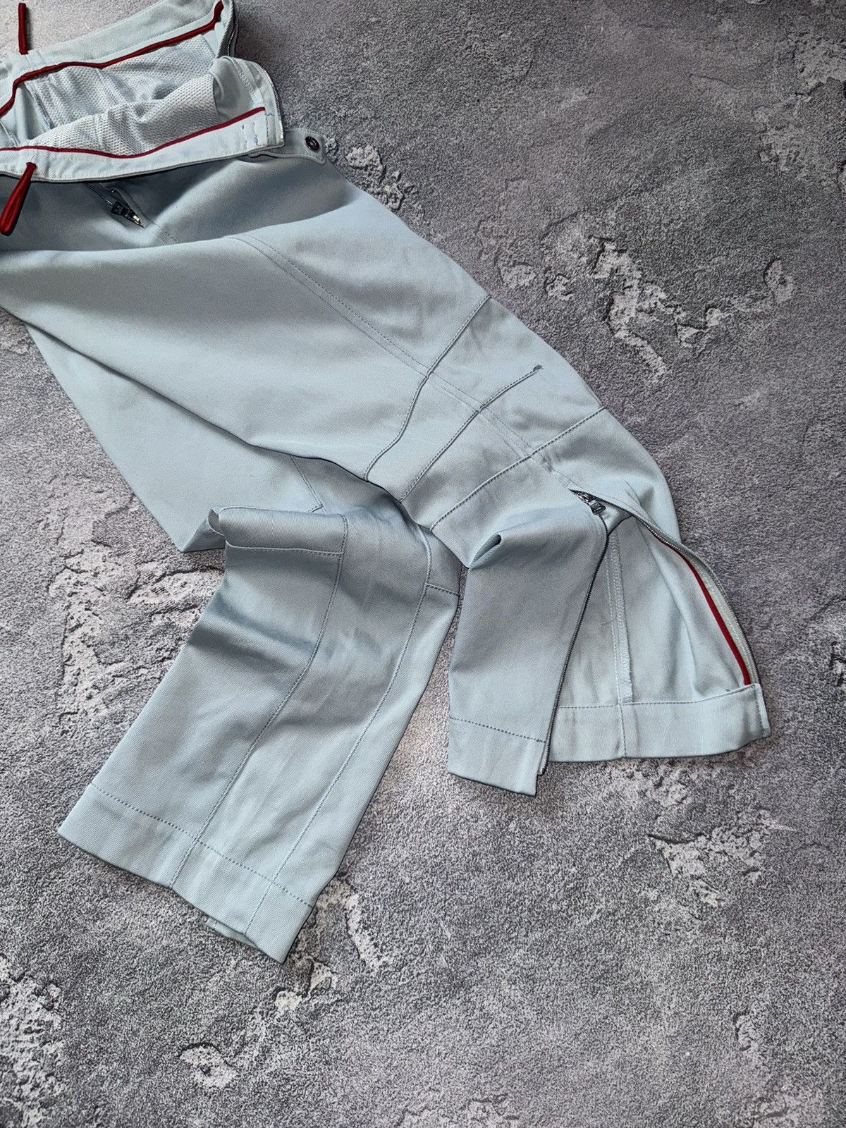 Prada × Vintage Prada 42 blue zip vintage sweat pant trouser chino zip jean Size 28" / US 6 / IT 42 - 24 Thumbnail