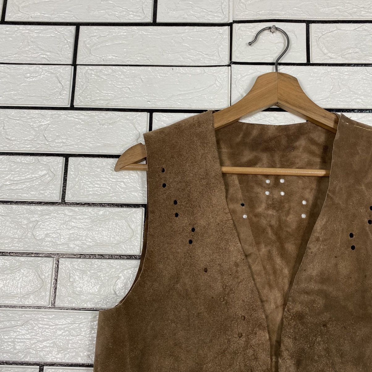 Japanese Brand Vintage Genuine Leather Vest Jacket Western Design Size US M / EU 48-50 / 2 - 8 Thumbnail