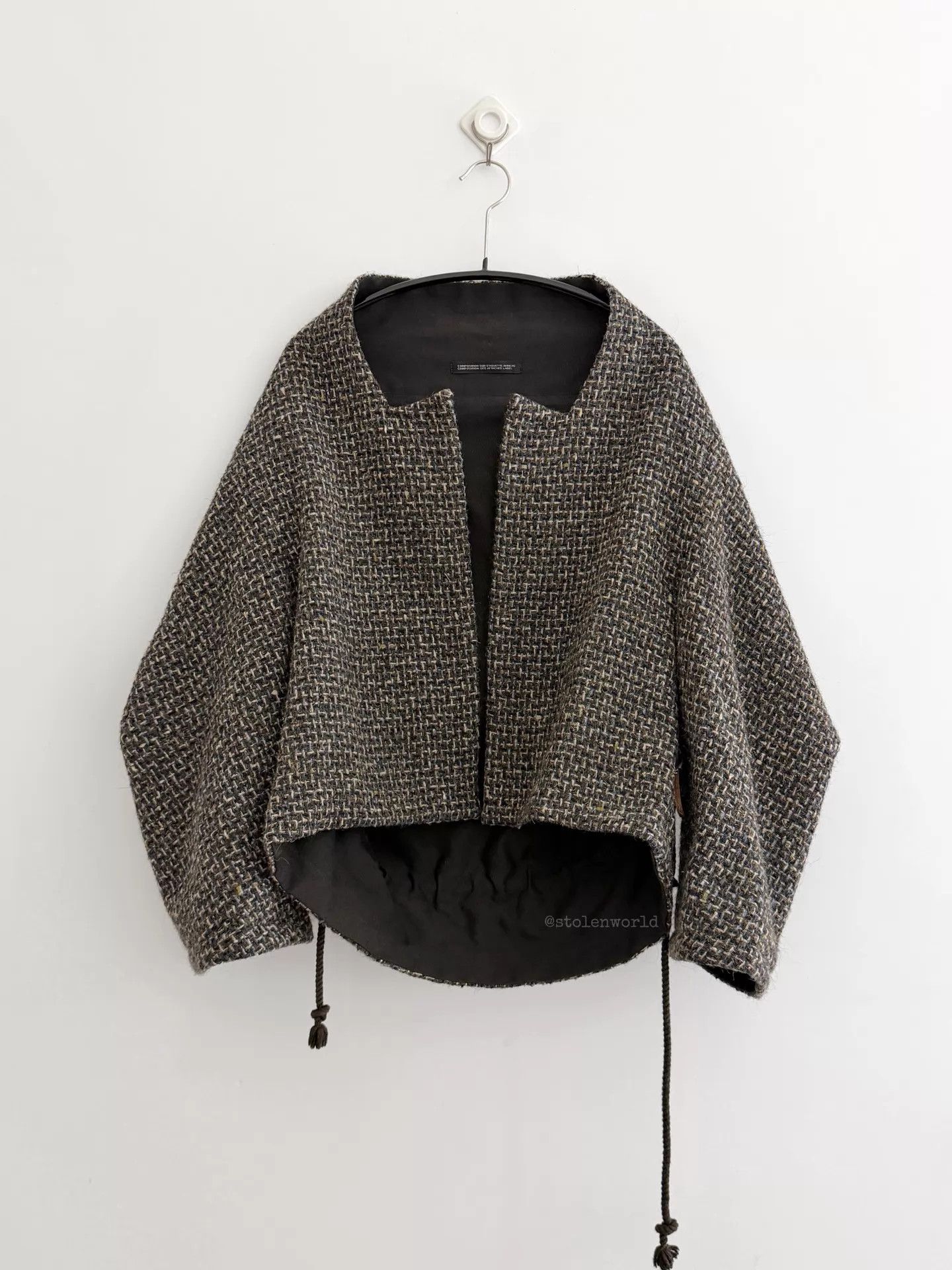 Y's Y's Yohji Wool Tweed Drawstring Short Jacket S2 Size XS / US 0-2 / IT 36-38 - 7 Thumbnail