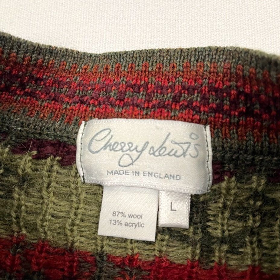 Vintage Cherry Lewis Cardigan Sweater Womens Large Wool Blend Floral Artsy Boho England Size L / US 10 / IT 46 - 2 Thumbnail