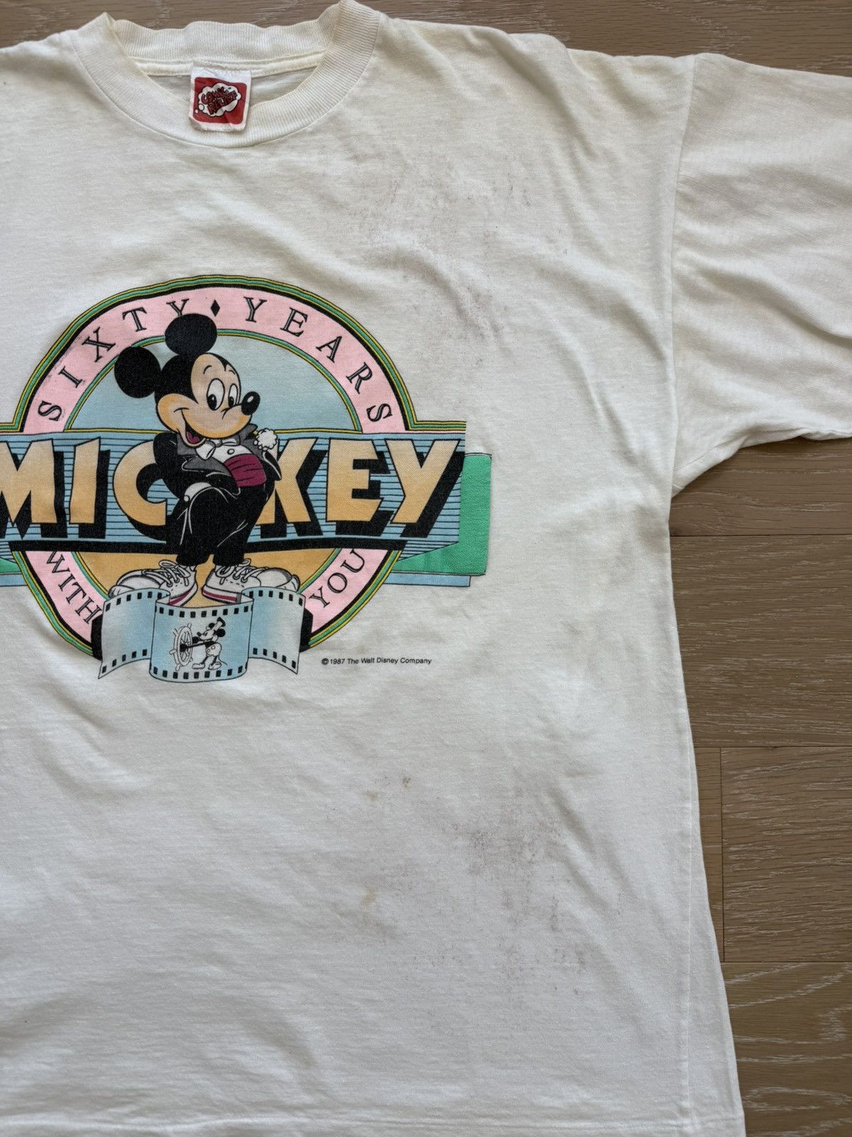 Disney Vintage 80s Disney Mickey Mouse 60 Years Graphic Shirt Size US L / EU 52-54 / 3 - 10 Thumbnail