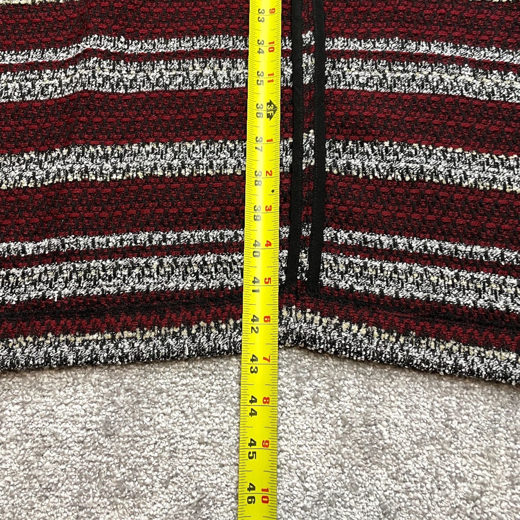 BCBGeneration BCBGeneration Vest Duster Topper Long Womens One Size Red Tweed Stripe Cardigan Vest Modern Jacket Size ONE SIZE - 3 Thumbnail