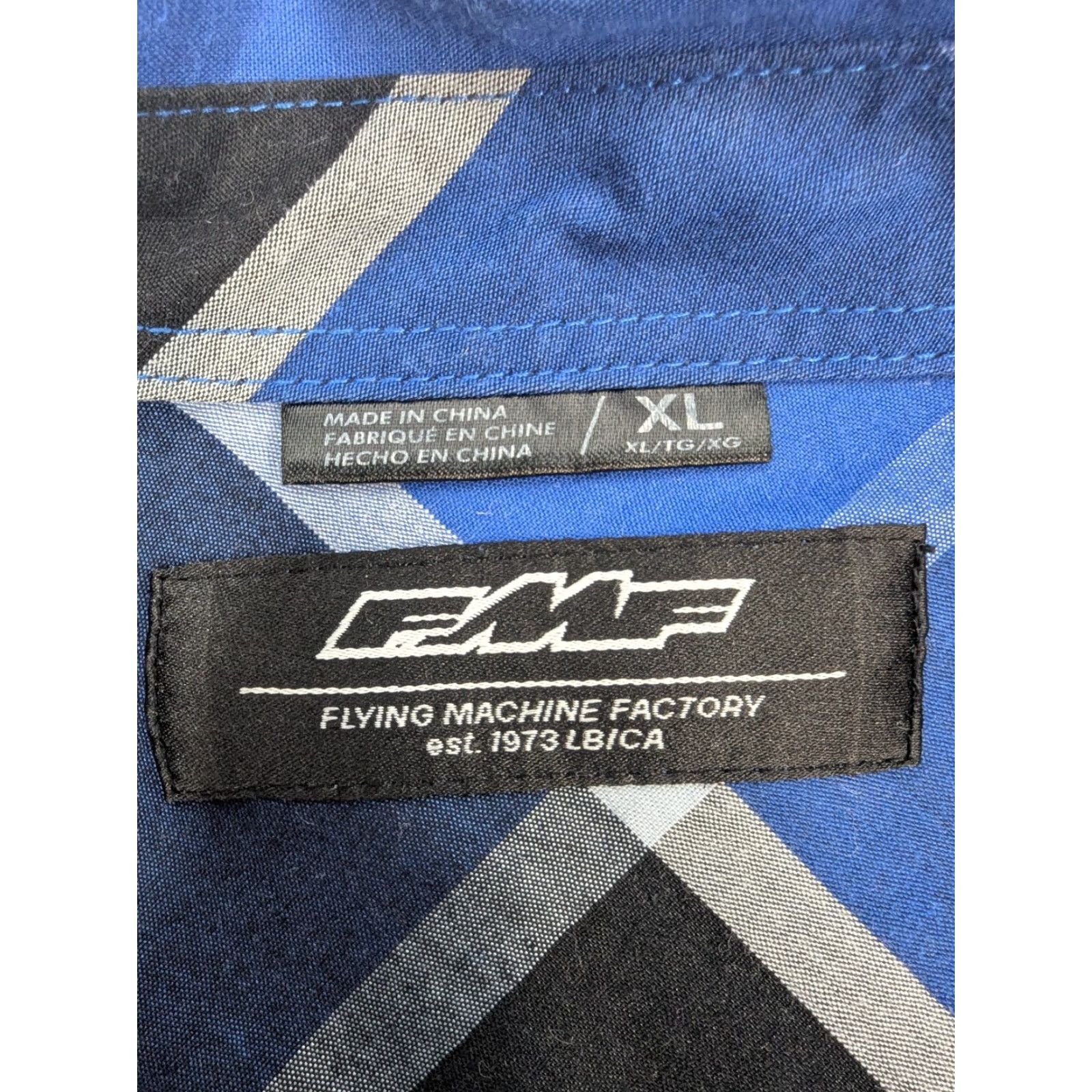 Vintage FMF Racing Short Sleeve Button-Up Plaid Shirt Men's XL Blue Modocross? Size US XL / EU 56 / 4 - 7 Thumbnail