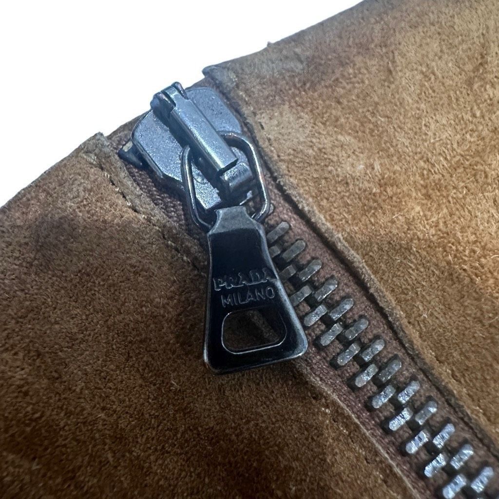 Prada PRADA Boots Shoes Leather Suede British Tan Brown Zip Up Mid Size US 9 / IT 39 - 5 Thumbnail
