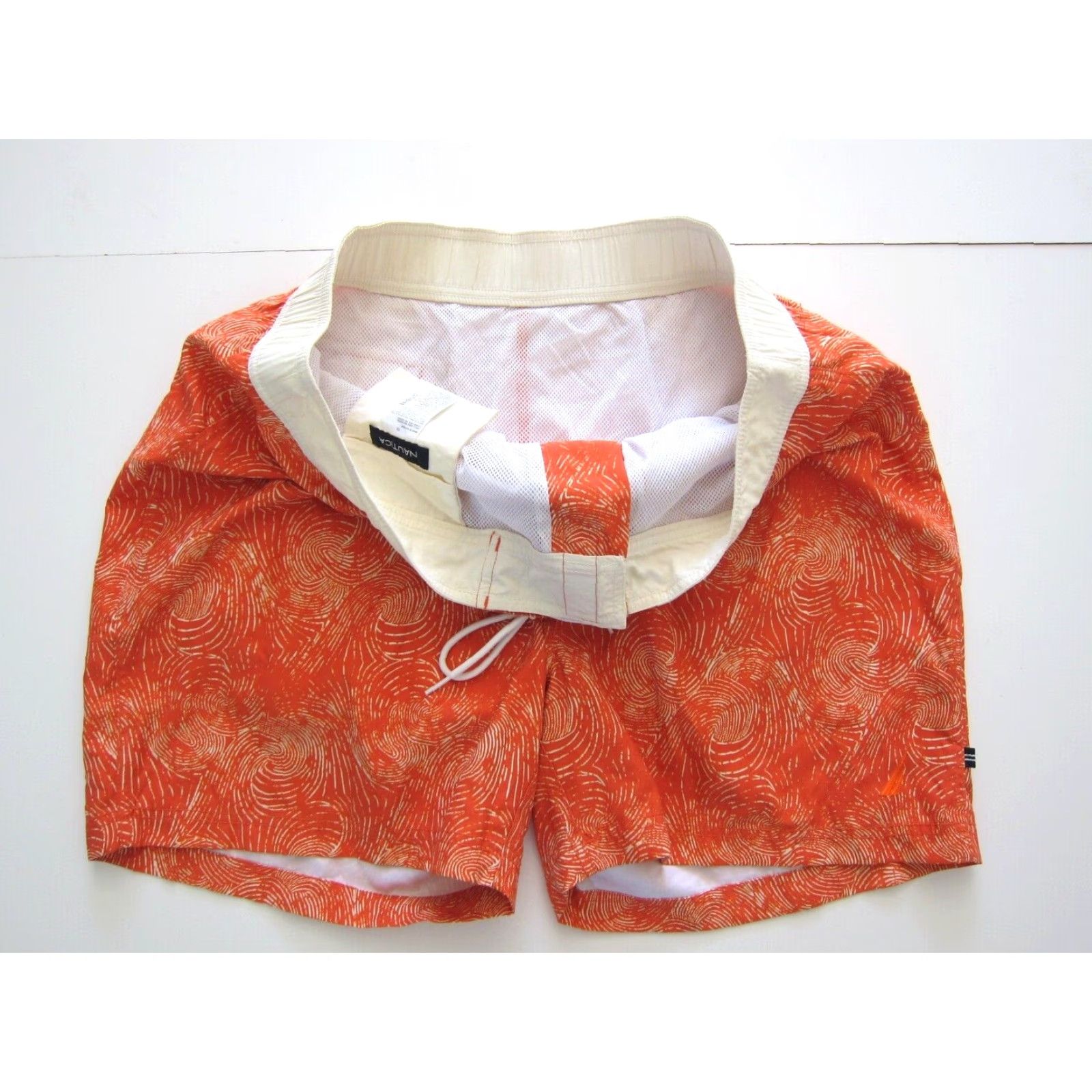 Nautica Nautica Orange White Swirl Lined Surf Beach Board Swim Short Men XL Size US 36 / EU 52 - 8 Thumbnail