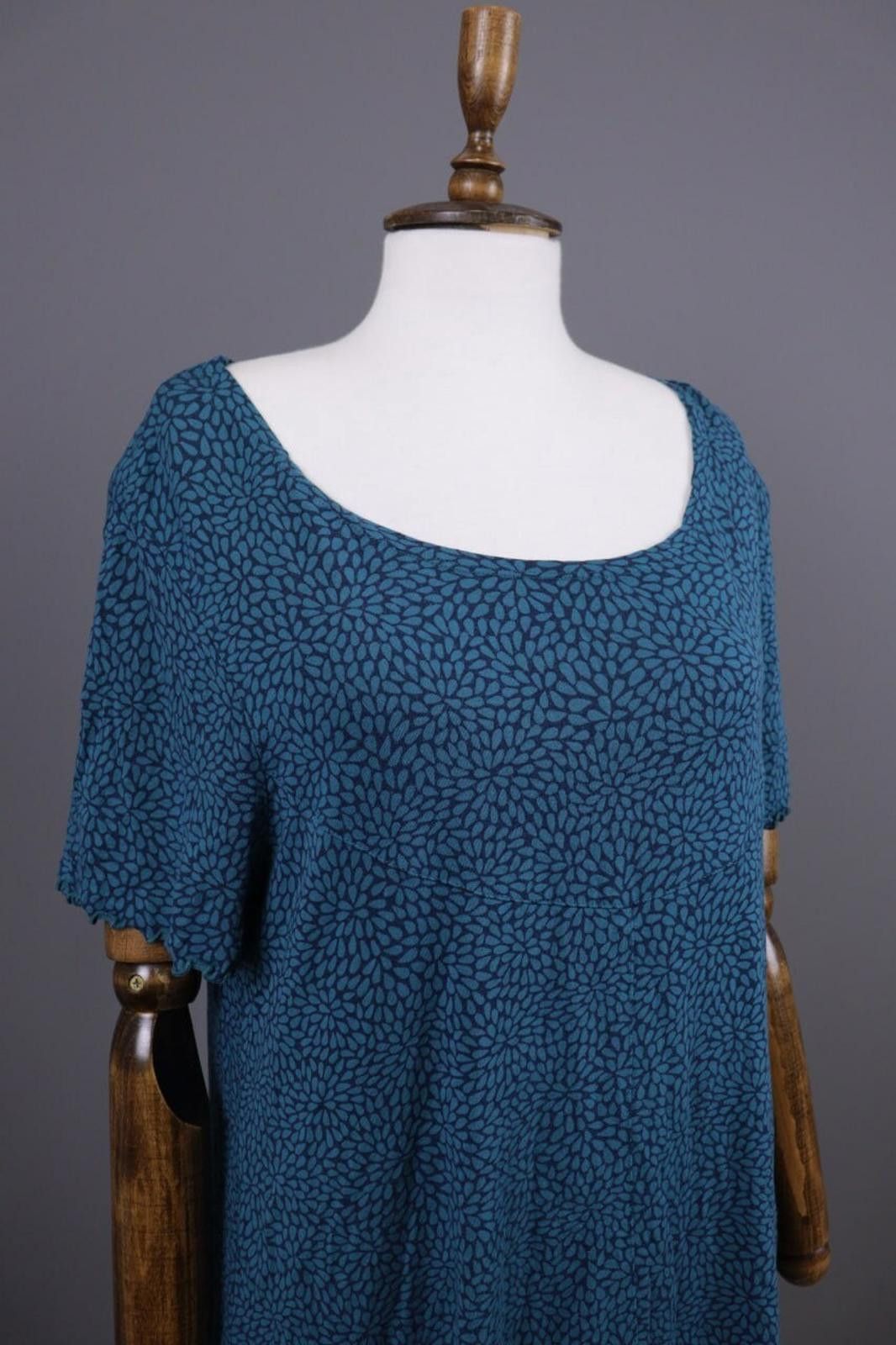 Designer Gudrun Sjoden Blue Floral Oversize Lagenlook Dress Size L Size L / US 10 / IT 46 - 4 Thumbnail