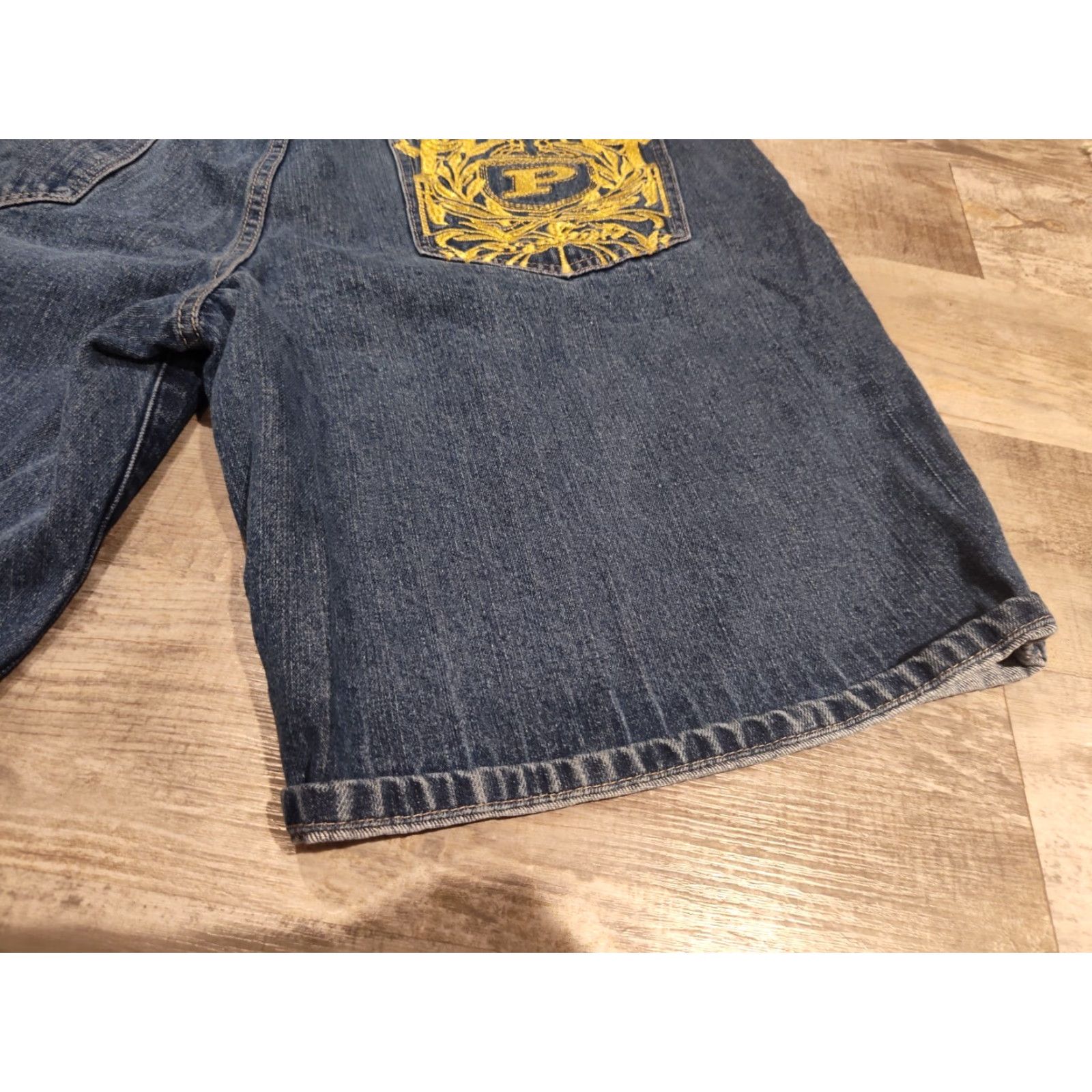 Phat Farm Phat Farm Y2K Denim Blue Jean Shorts 42x11 Embroidered Pockets Hip Hop Jorts Size US 42 / EU 58 - 5 Thumbnail