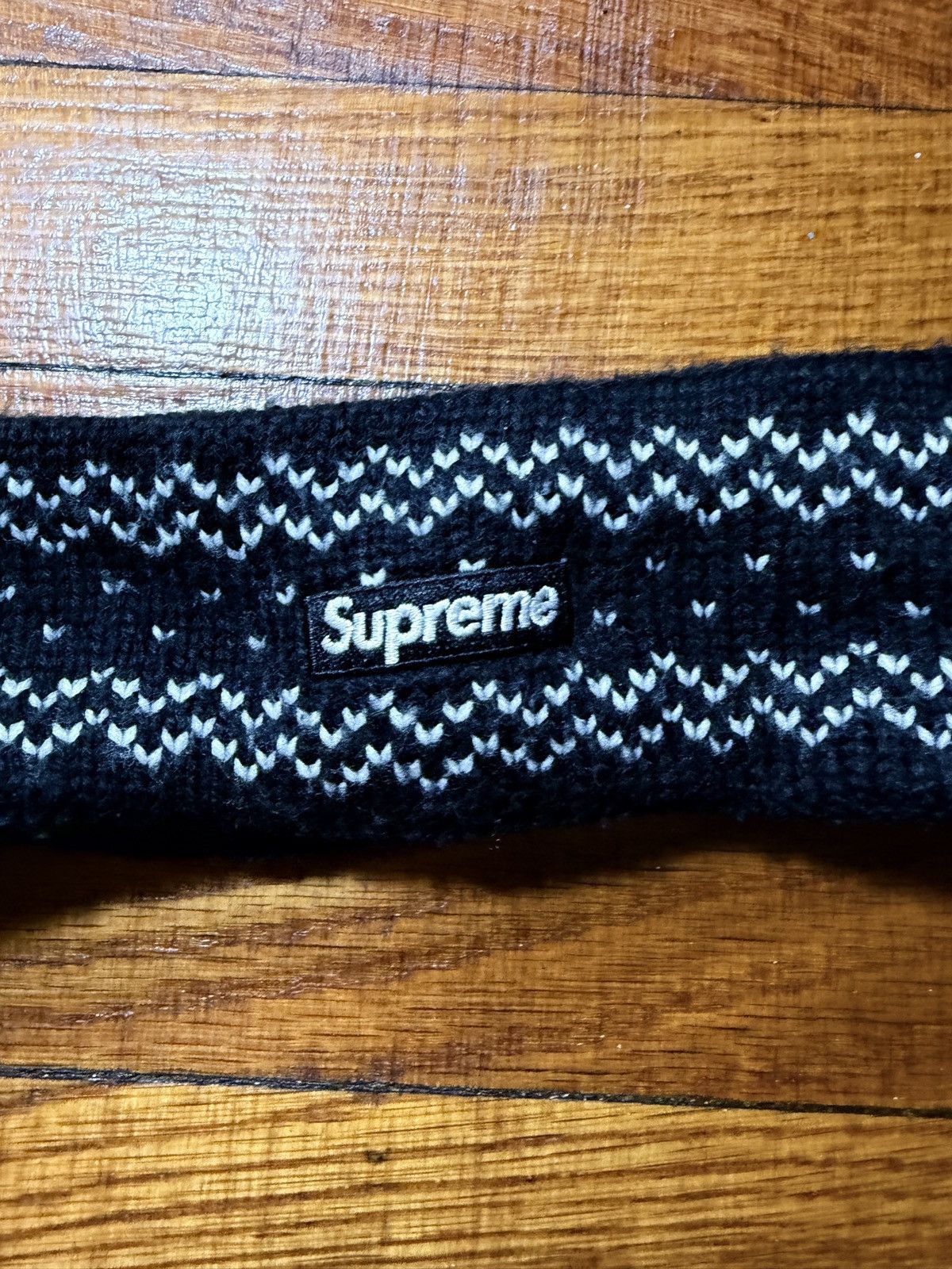 Supreme Supreme x New Era FW18 Big Logo Knit Headband Black Size ONE SIZE - 5 Thumbnail