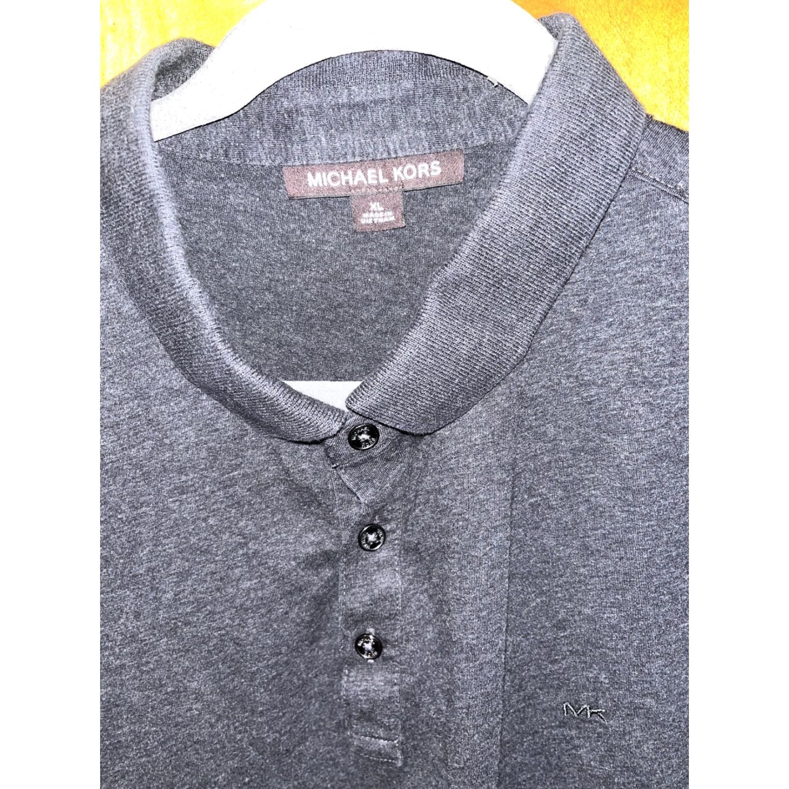 Michael Kors Mens Michael Kors Polo Shirt XL Black Cotton Casual Golf Travel Summer 2010s Size US XL / EU 56 / 4 - 2 Thumbnail