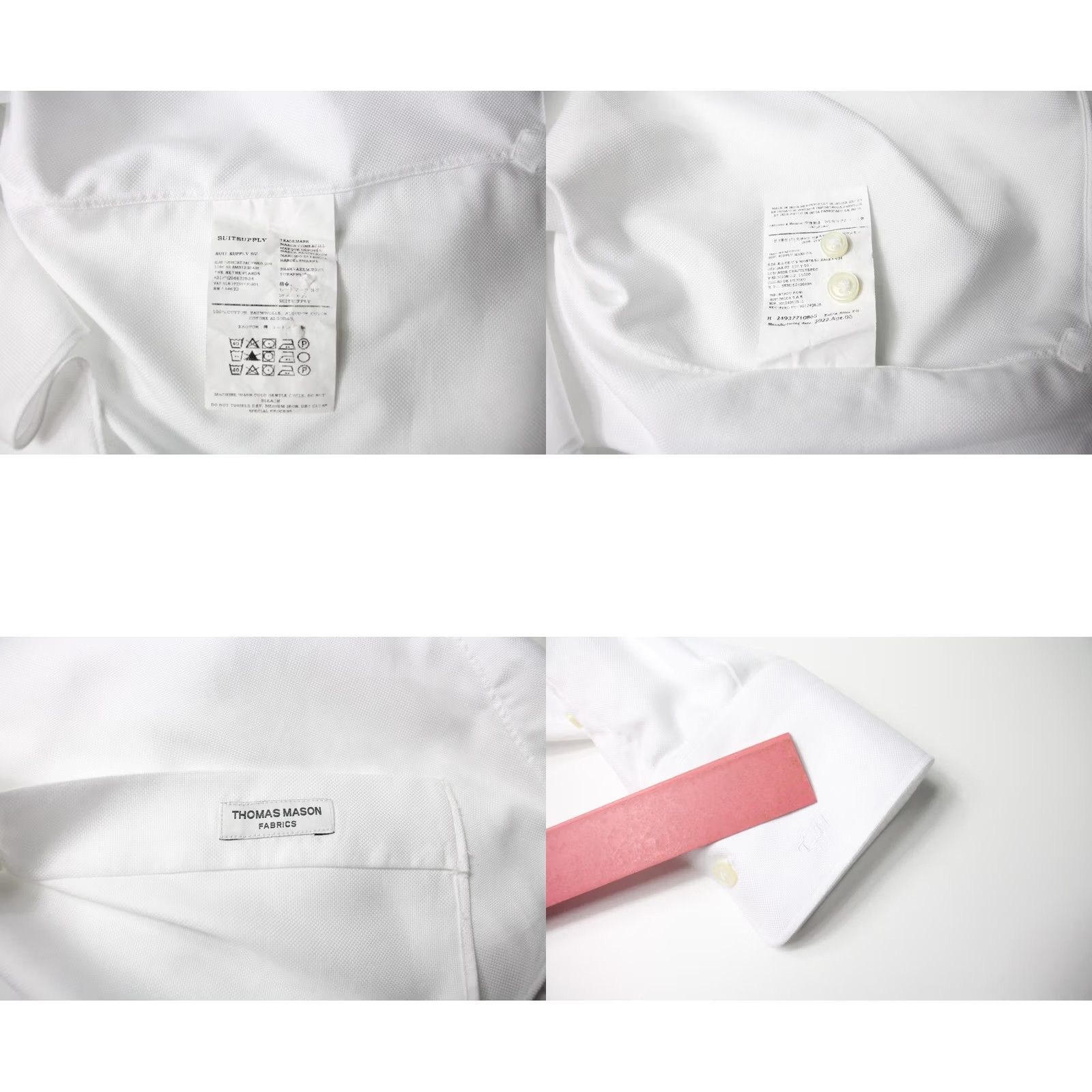 Suitsupply SUITSUPPLY Shirt Men's MEDIUM Extra Slim Fit Cutaway Collar White Formal Size 40R - 8 Thumbnail