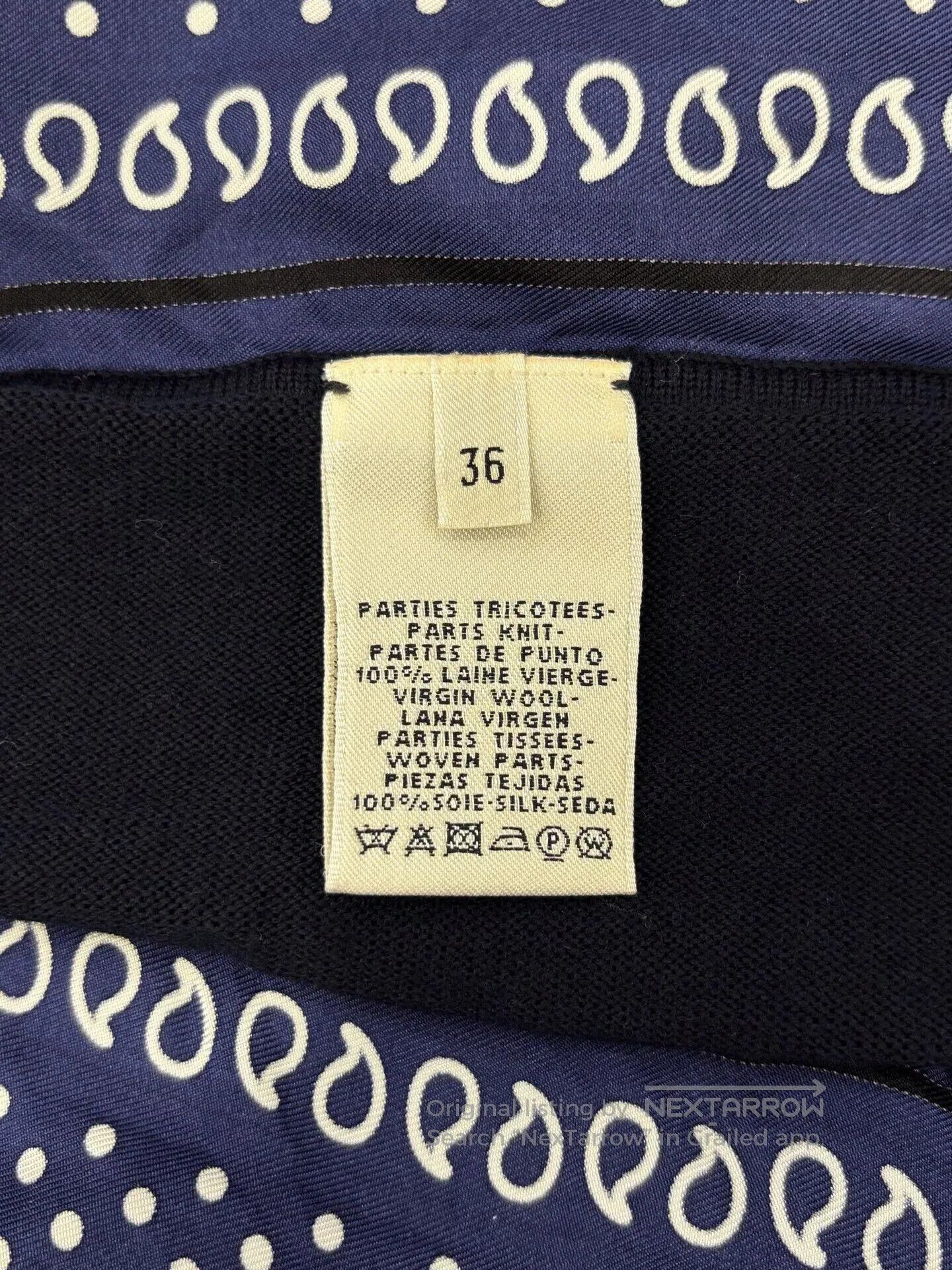 Hermes Hermes Equestrian Pattern Blue Wool Dress. Size XS / US 0-2 / IT 36-38 - 5 Thumbnail