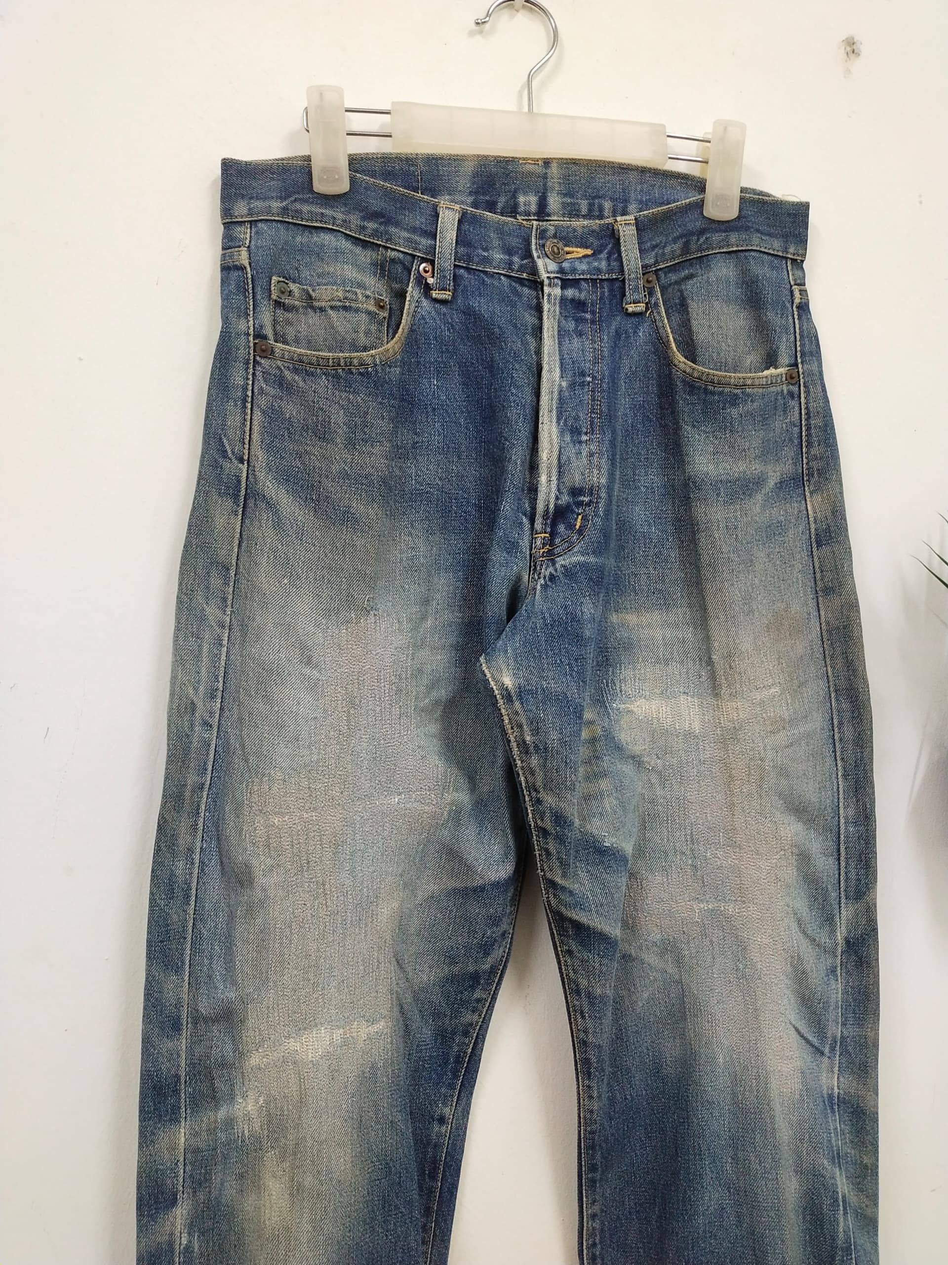 Vintage Vtg 80s 90s Nylon Jeans Selvedge Grunge Design kurt cobain Size US 32 / EU 48 - 9 Thumbnail