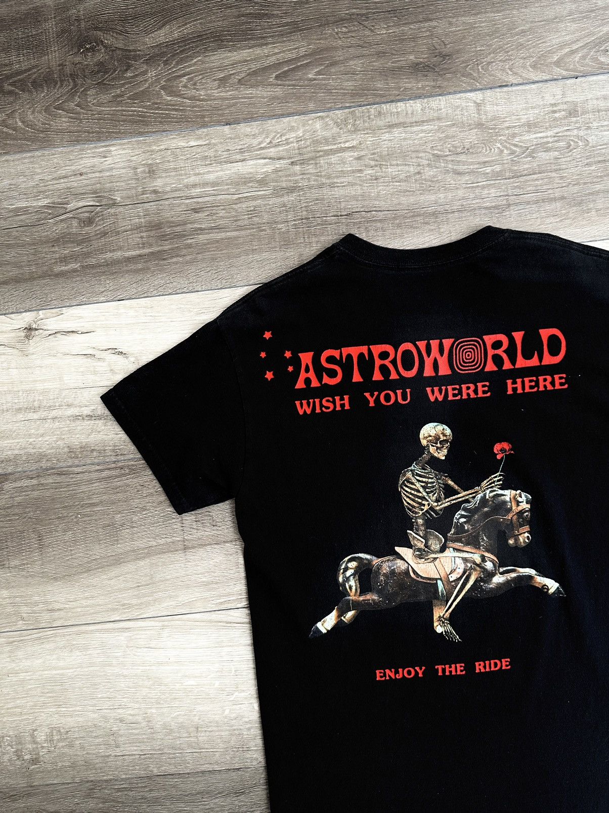Travis Scott Travis Scott Black "Enjoy The Ride" Skeleton Logo Tee Medium Size US M / EU 48-50 / 2 - 2 Thumbnail