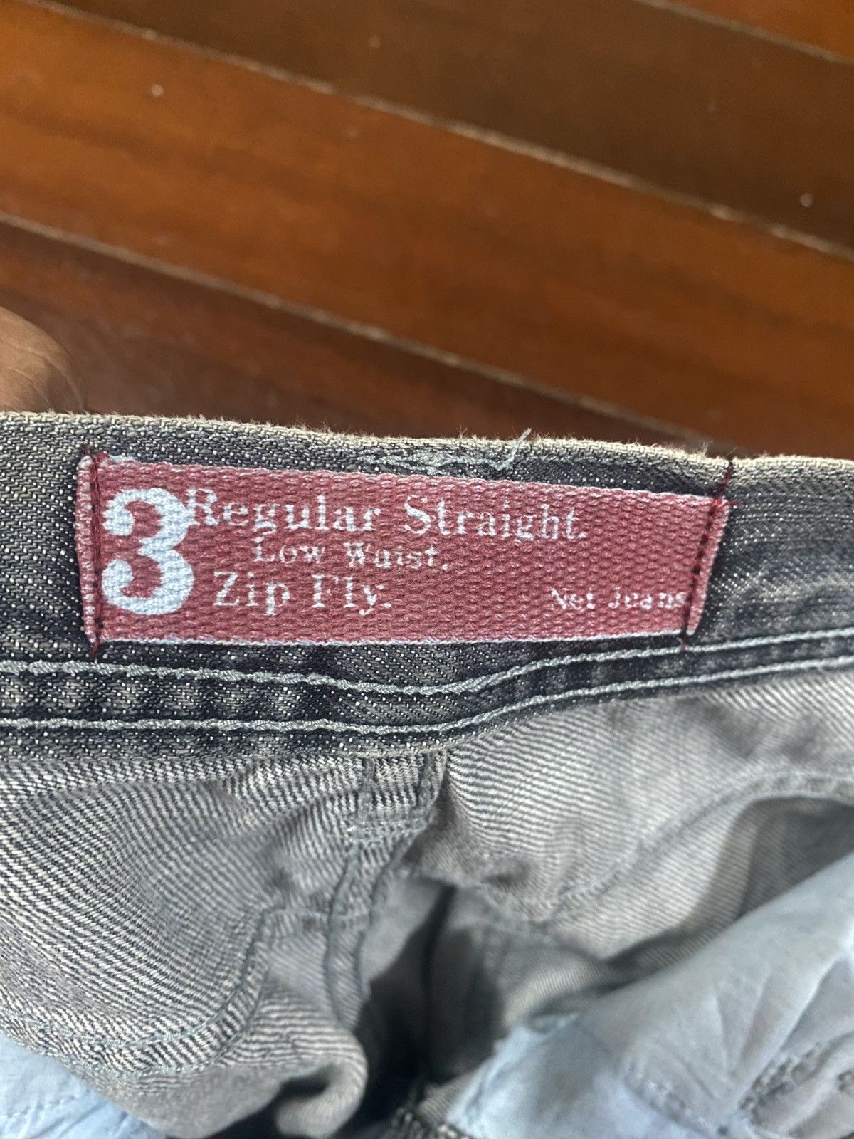 If Six Was Nine Flare Jeans netmen Clawmark Distress Faded Denim Size US 30 / EU 46 - 17 Thumbnail