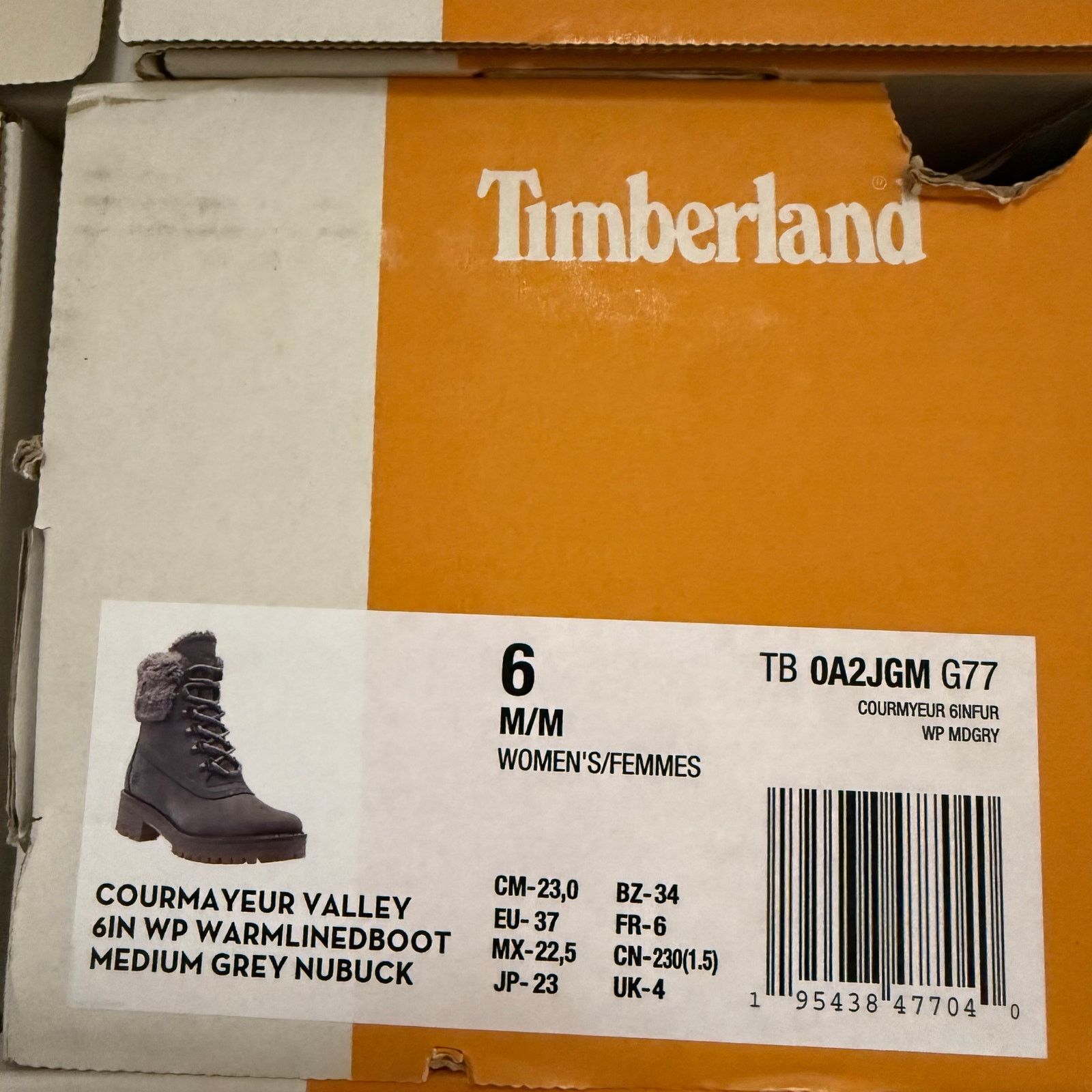 Timberland TIMBERLAND Women's 6 COURMAYEUR VALLEY 6IN TB0AJGMG77 Size US 6 / IT 36 - 7 Thumbnail