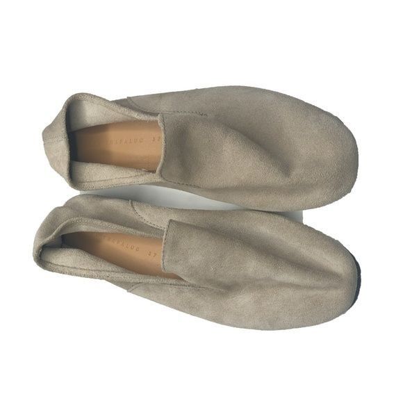 Zara Zara Trafaluc Natural Beige Suede Leather Slip-On Loafers Size US 7 / IT 37 - 3 Thumbnail