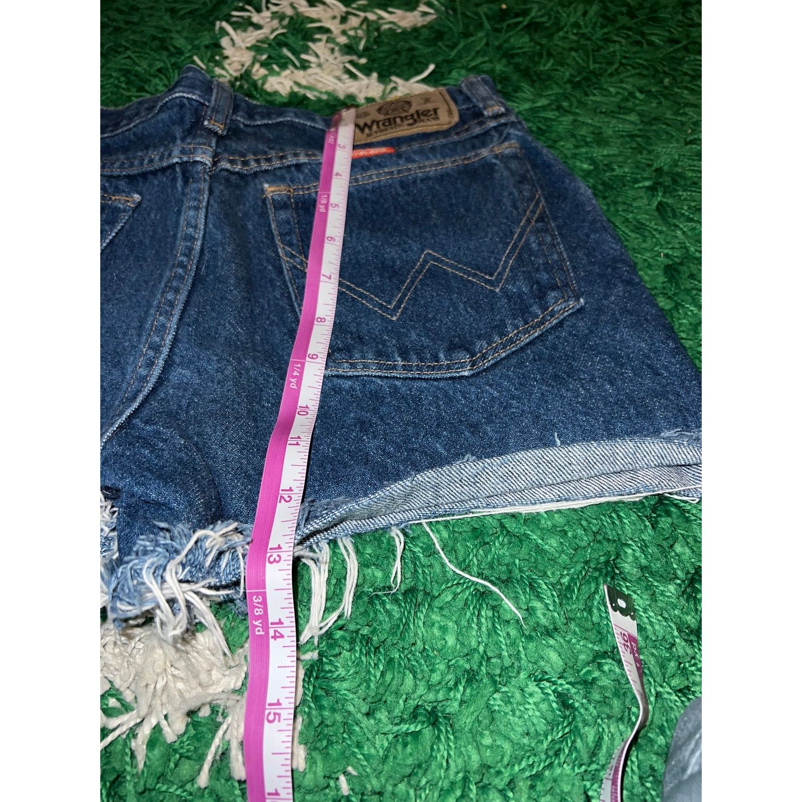 Wrangler Y2K Wrangler Denim Shorts Jorts Low Cut Blue 2000s 29 CUT Size 29" - 10 Thumbnail