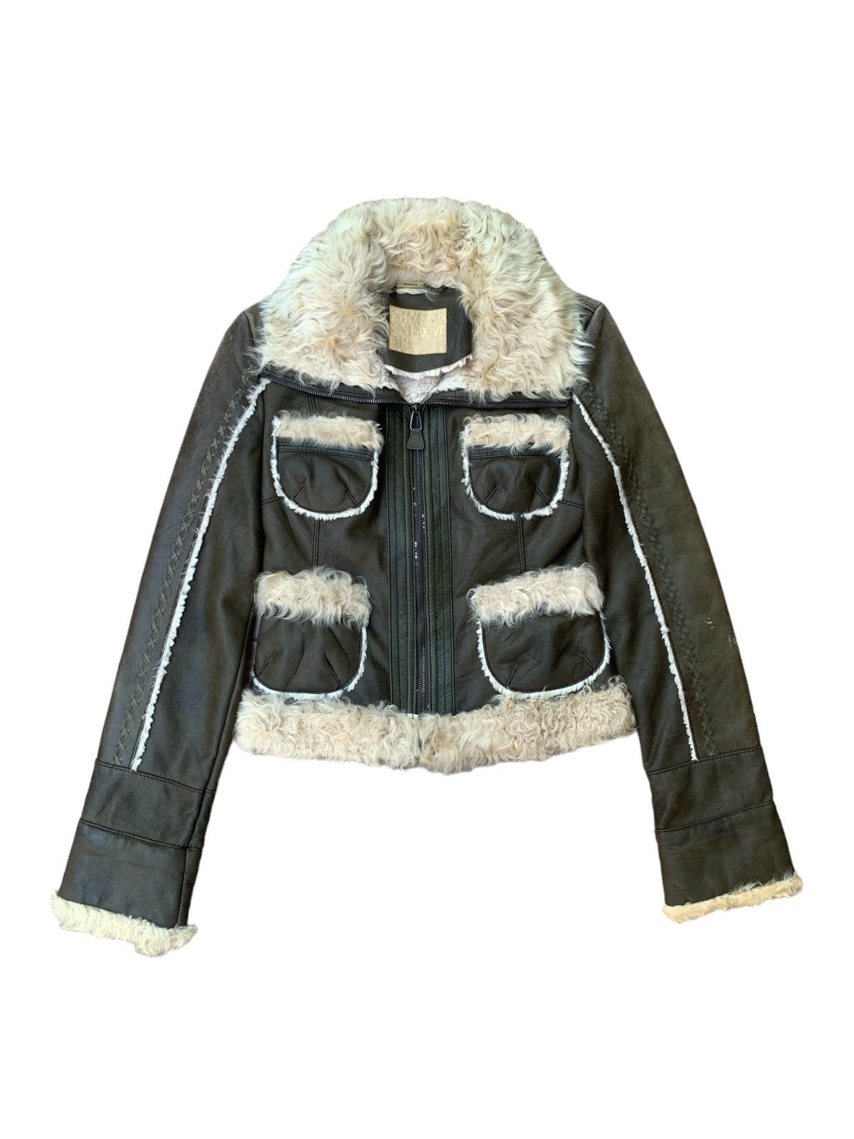 ジャケット・アウター 00s japanese label fur leather jacket 00s japanese label 八ノ字 n2b fur jacket - メルカリ