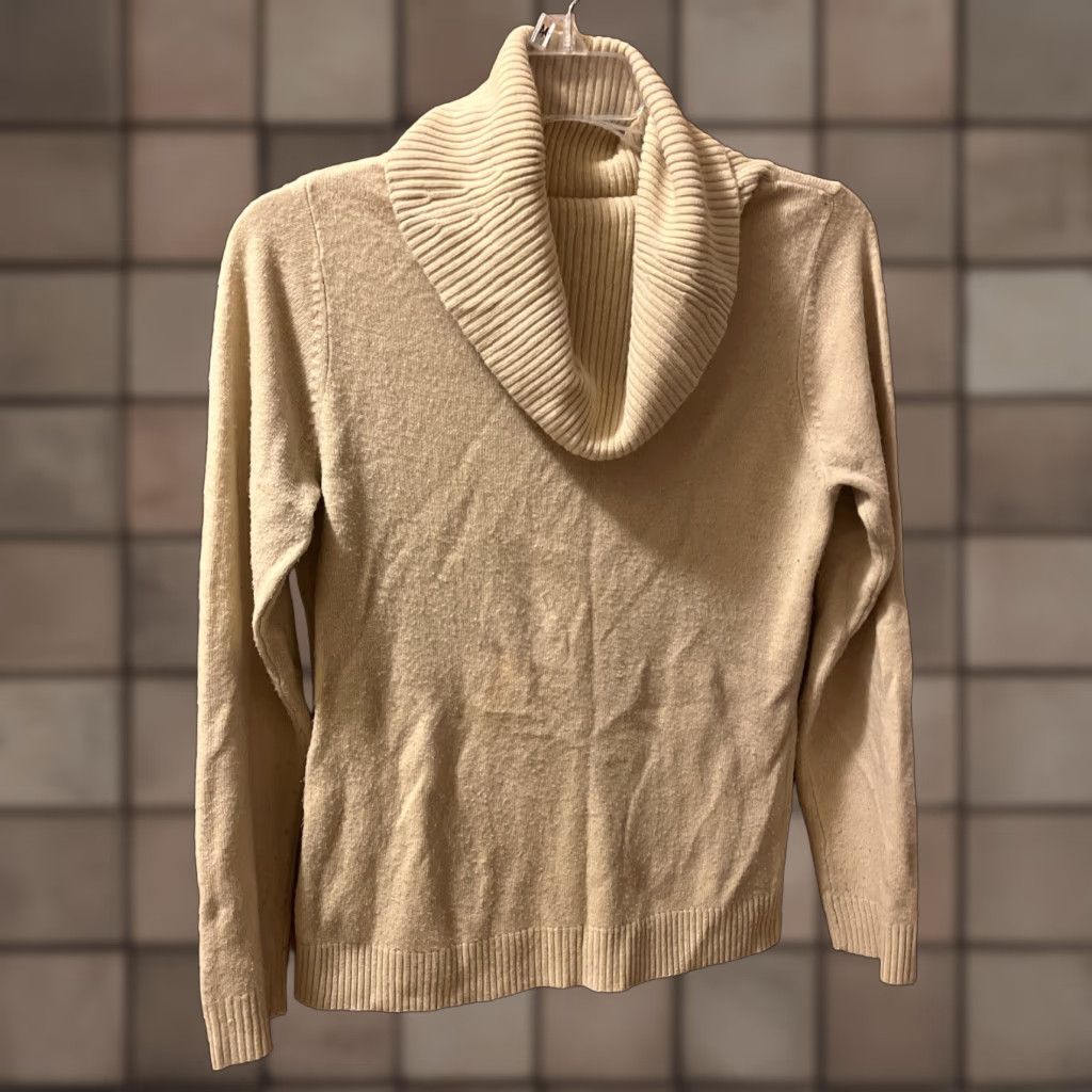 Ann Taylor VINTAGE Ann Taylor Loft Women’s Pullover Sweater Waist Length Long Sleeve Ivory Knit Classic Small Size S / US 4 / IT 40 - 1 Thumbnail