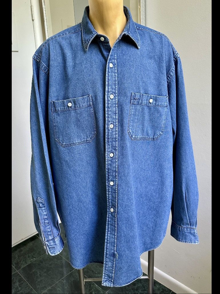 Polo Ralph Lauren VINTAGE 1990s POLO RALPH LAUREN COTTON HEAVY DENIM SHIRT XL Size US XL / EU 56 / 4 - 1 Thumbnail