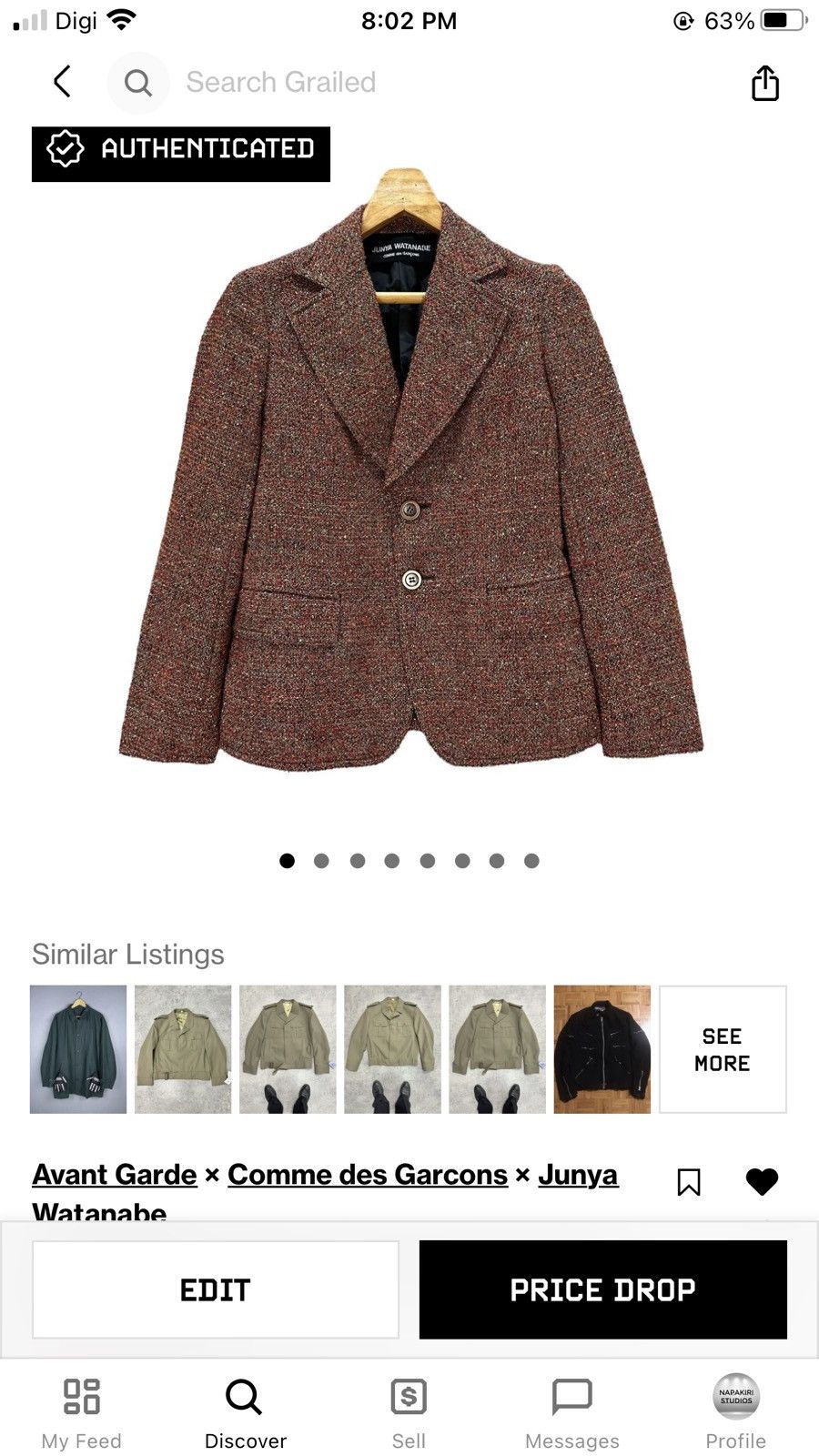 Junya Watanabe Junya Watanabe Comme des Garcons Tweed Jacket #9163-64 Size 36R - 10 Thumbnail