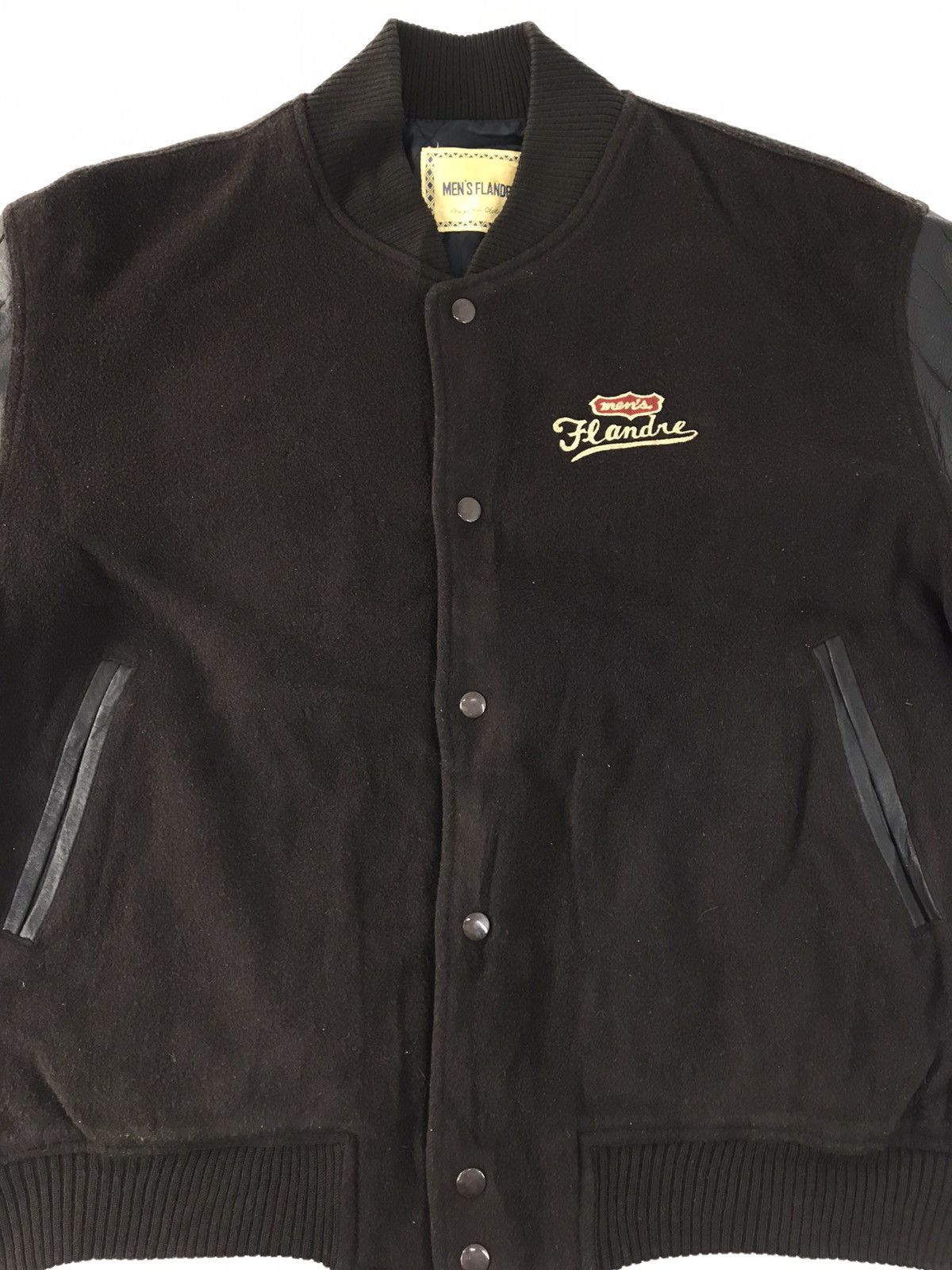 Japanese Brand Men’s Flandre Varsity Jacket Leather Quilted Padded Inner Size US M / EU 48-50 / 2 - 3 Thumbnail