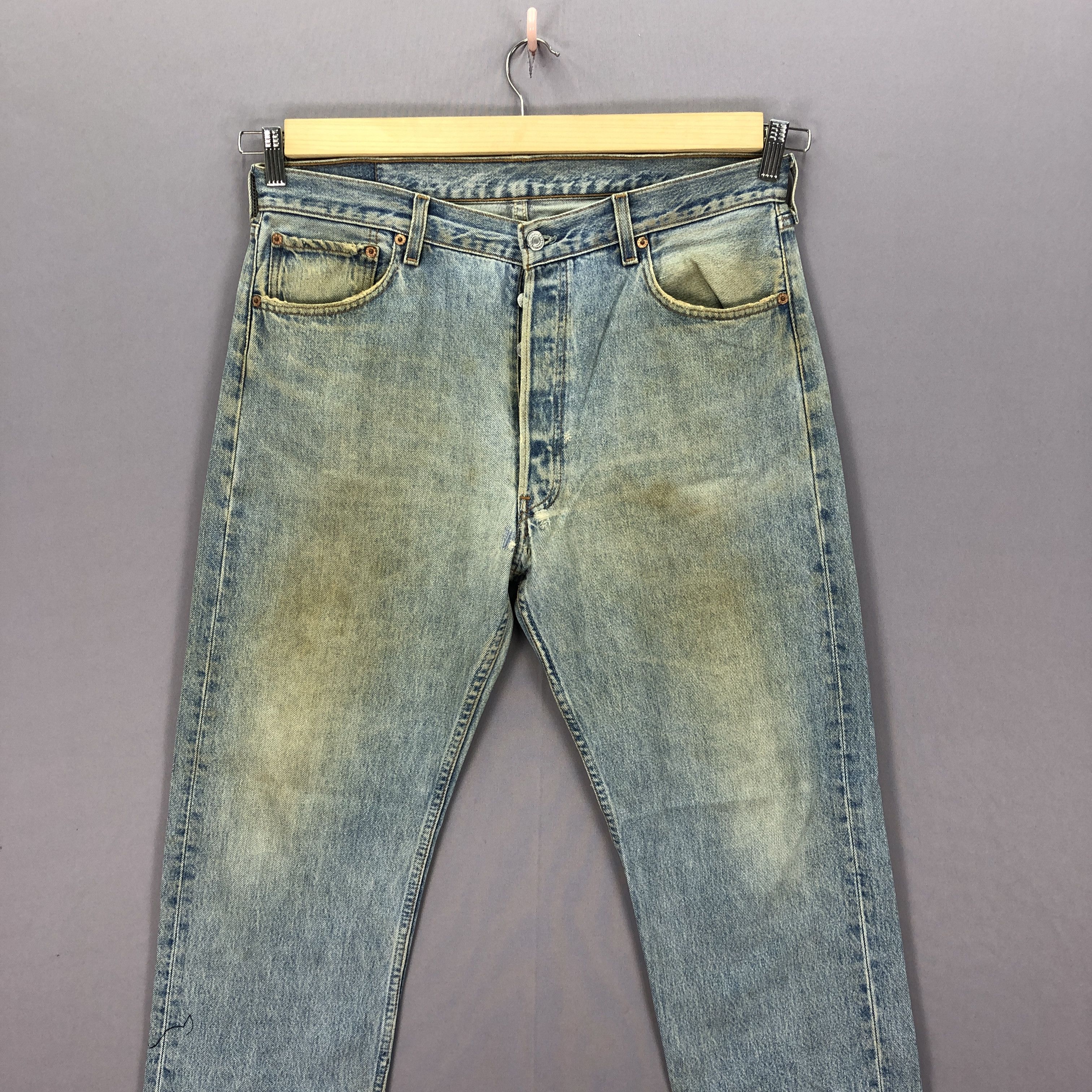 Levi's Vintage 90s Levis 501 Jeans Dirty Mud Levi's Faded Denim Size US 34 / EU 50 - 3 Thumbnail