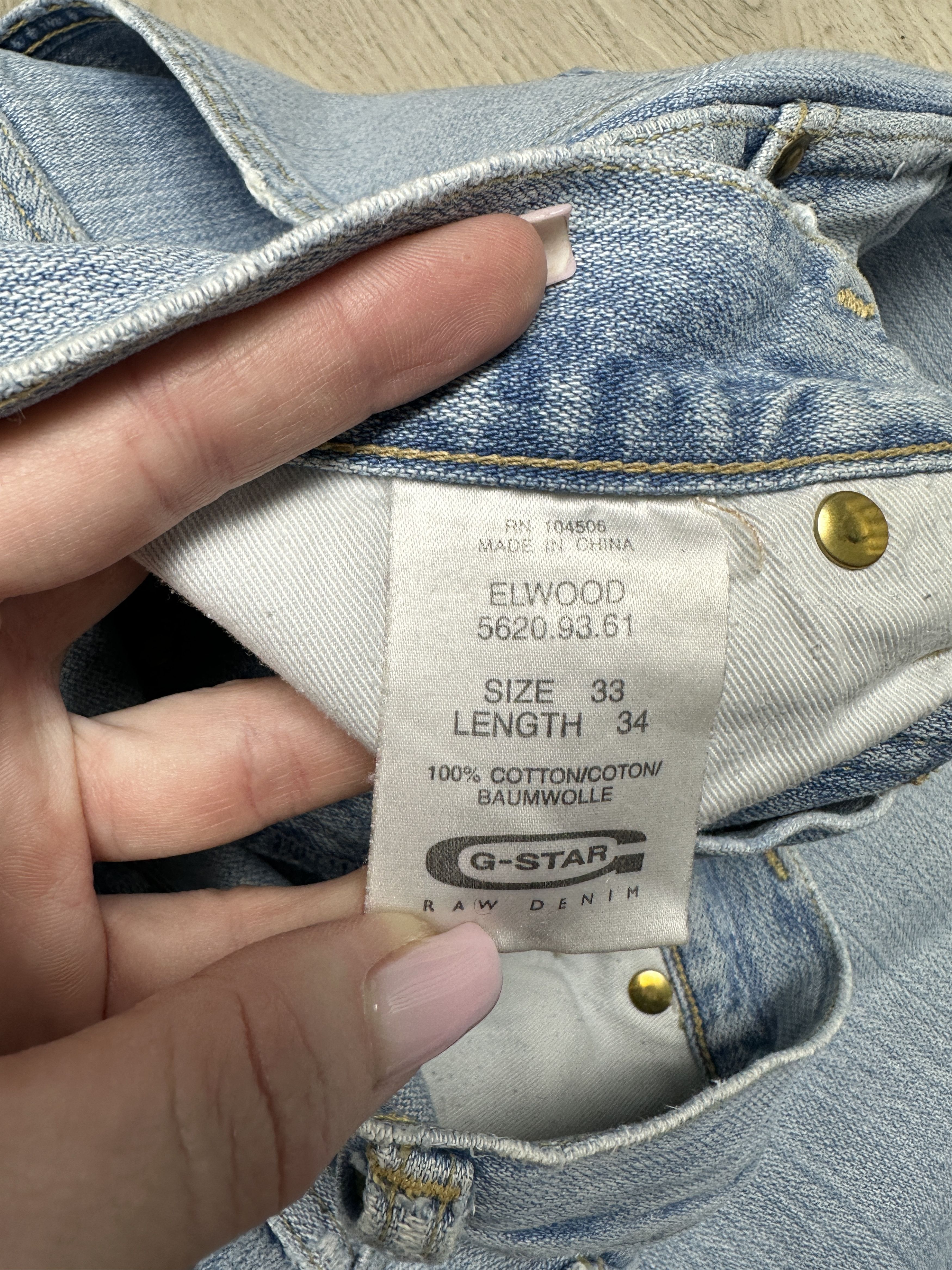 G-Star G Star Raw Vintage Mens Elwood Denim Pants Jeans Double Knee Size US 33 - 3 Thumbnail
