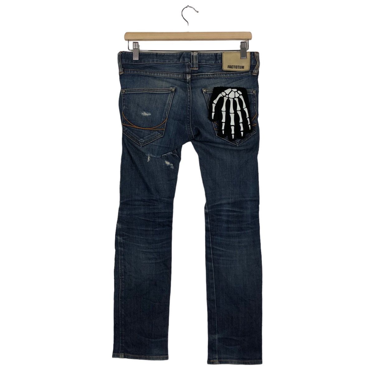 FACTOTUM 🔥Rare Punk Design Bowcut Distressed Denim Factotum Japan Size US 28 / EU 44 - 8 Thumbnail