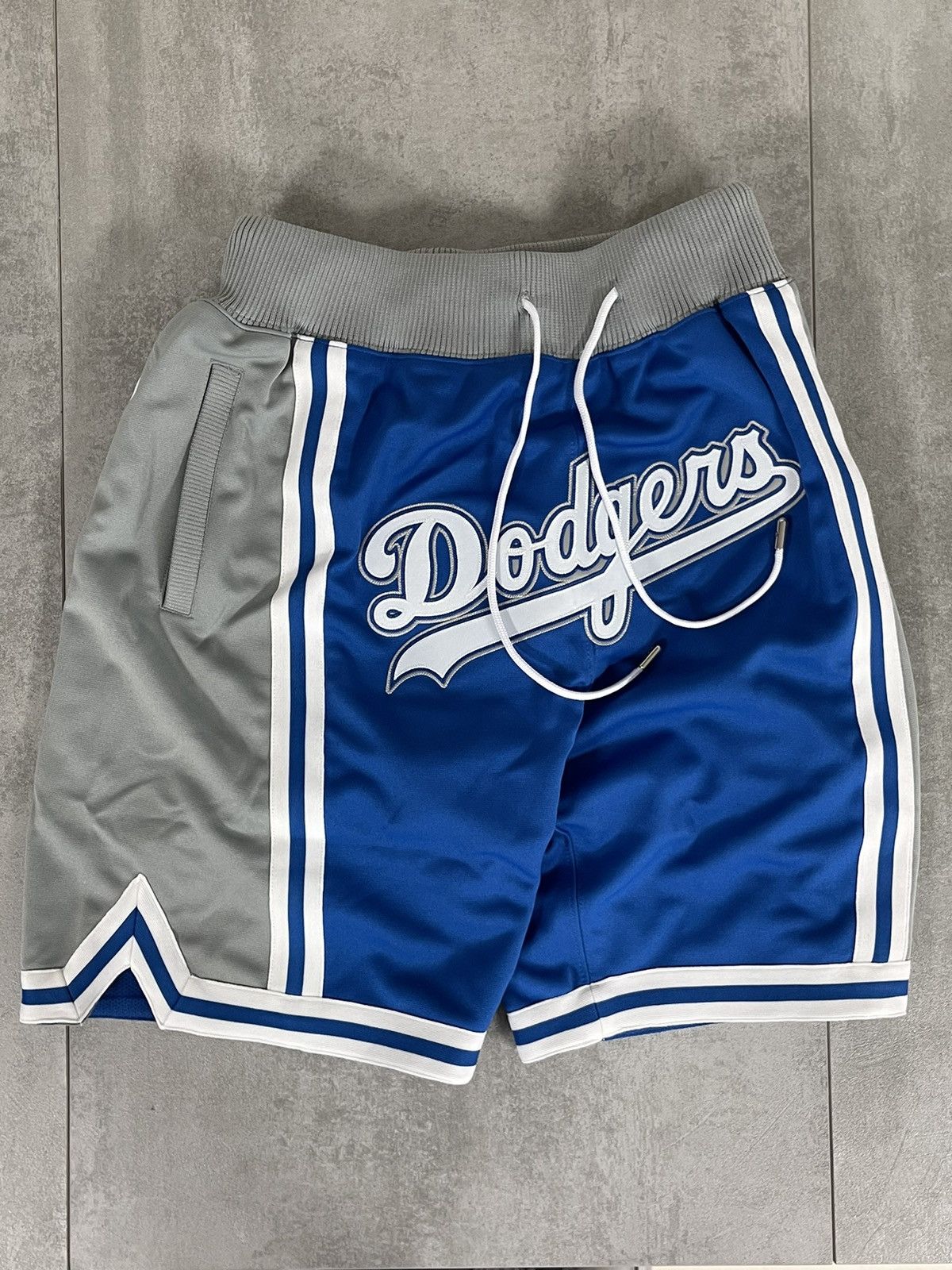 image of Mitchell & Ness X Just Don La Dodgers Shorts Small in Blue, Men's (Size 30)