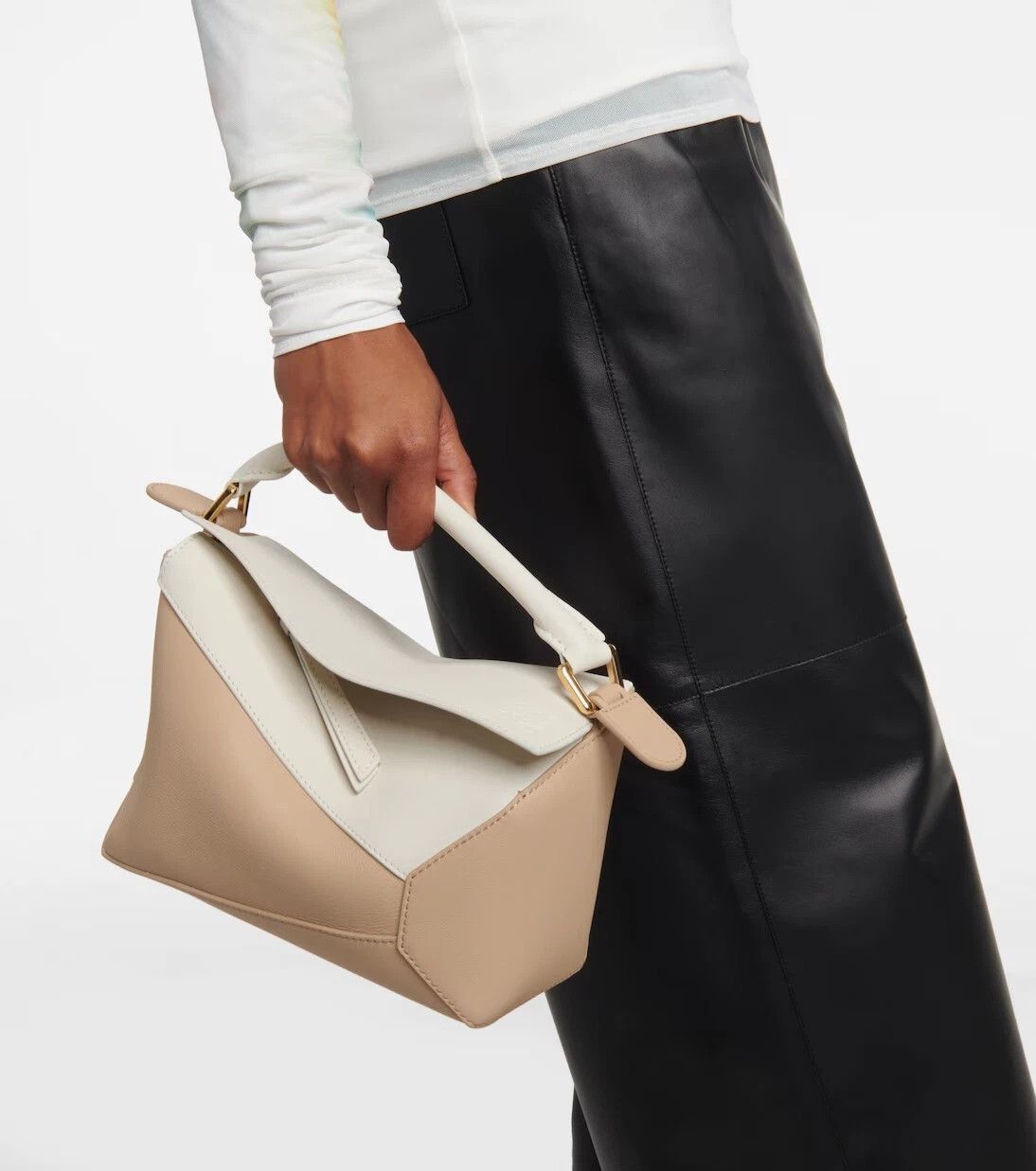 Loewe LOEWE Puzzle Edge bicolor beige & white leather bag Size ONE SIZE - 3 Thumbnail