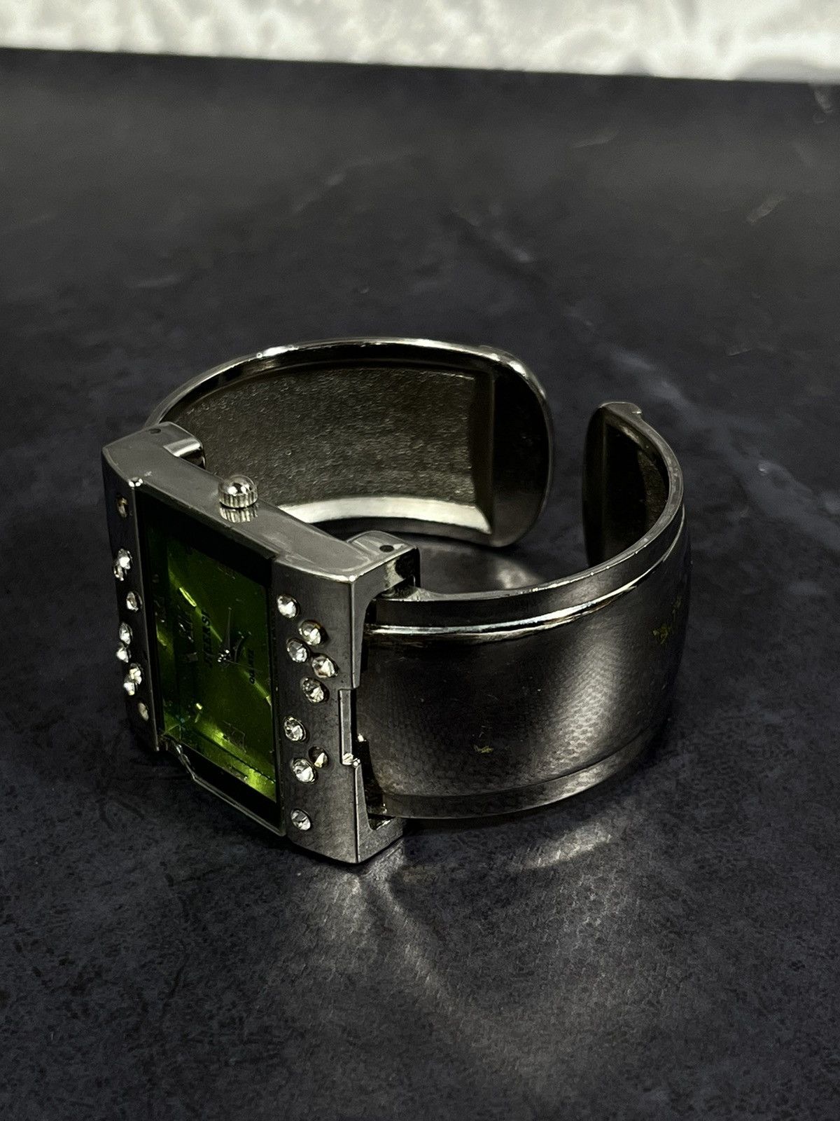 Jewelry Green Dial Square Watch, Rhinestone Accents Size ONE SIZE - 7 Thumbnail