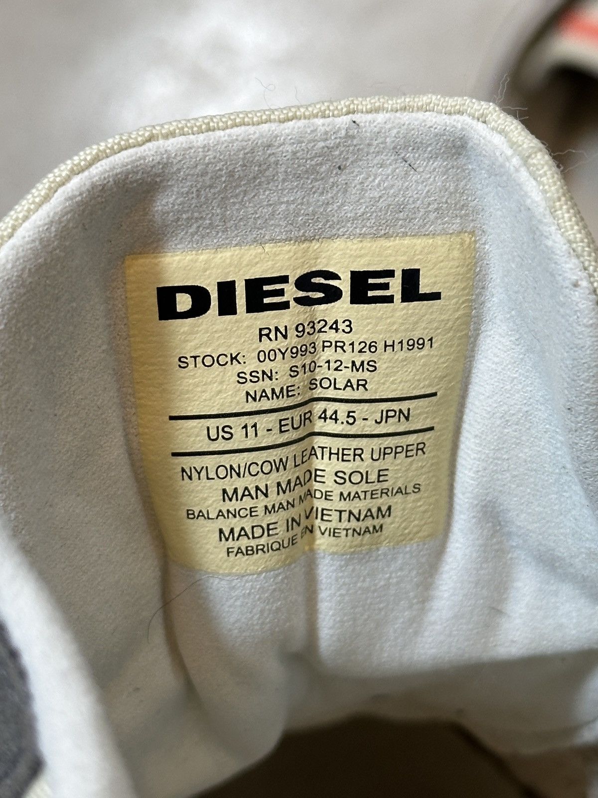 Diesel (SS10) SOLAR LOW TOP Size US 11 / EU 44 - 11 Thumbnail