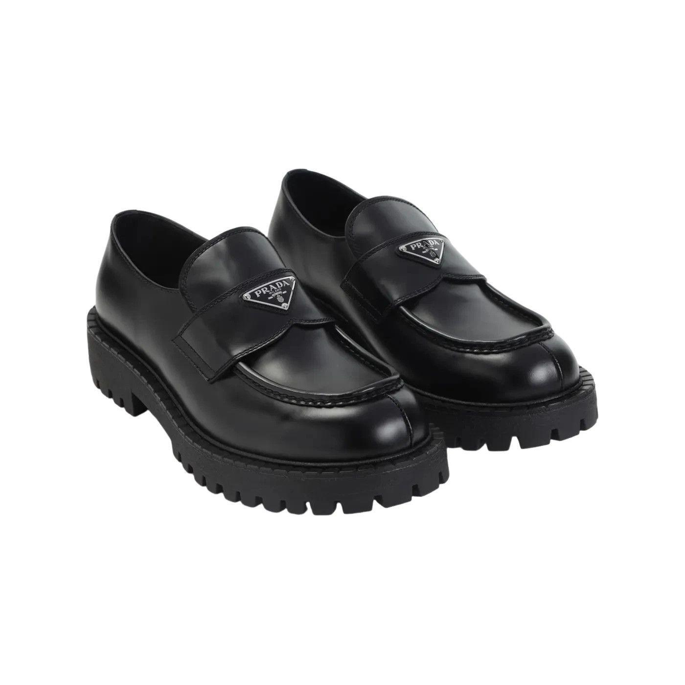 Prada PRADA Black Brushed Leather Loafers New & Authentic Size US 11 / EU 44 - 3 Thumbnail
