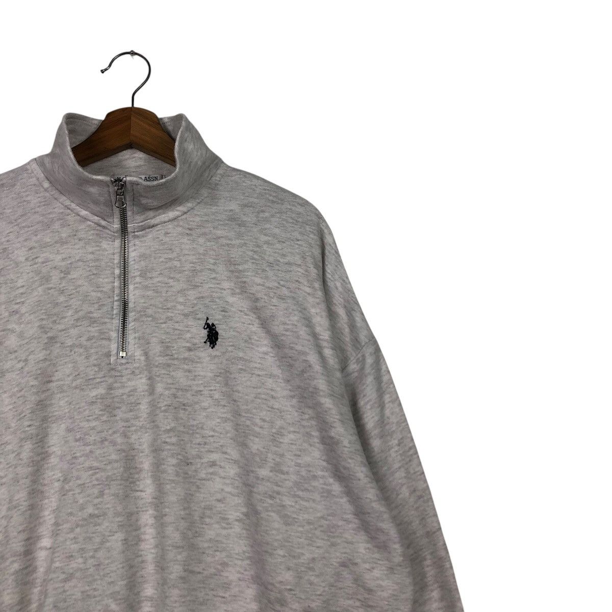 Japanese Brand U.S. Polo Assn. Minimal Quarter Zip – Grey Sportwear Basic Size US M / EU 48-50 / 2 - 7 Thumbnail