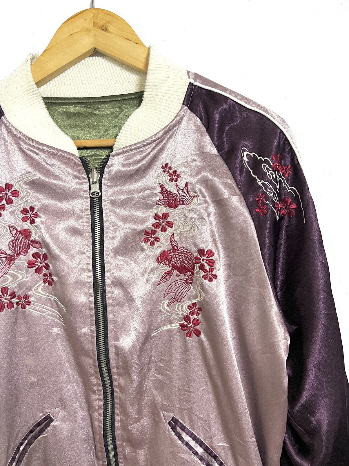 Japanese Brand × Takeo Kikuchi × Vintage 🔥HOT DROPS🔥 Koi sateen reversible souvenir jacket Size US L / EU 52-54 / 3 - 9 Thumbnail