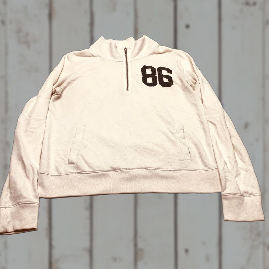 Victoria's Secret Victoria's Secret Sweatshirt Womens Large White Logo 86 7616 1/4 Zip Size L / US 10 / IT 46 - 1 Thumbnail